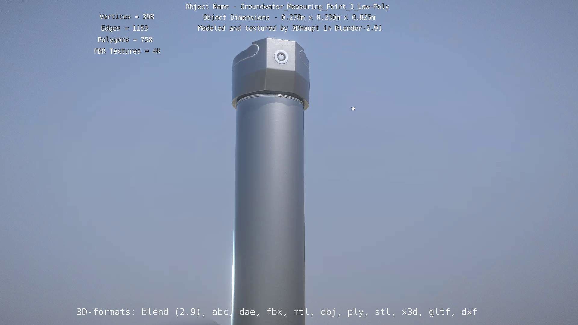 Groundwater Measure Pipe Low-Poly Version 1 Low-poly 3D model_65