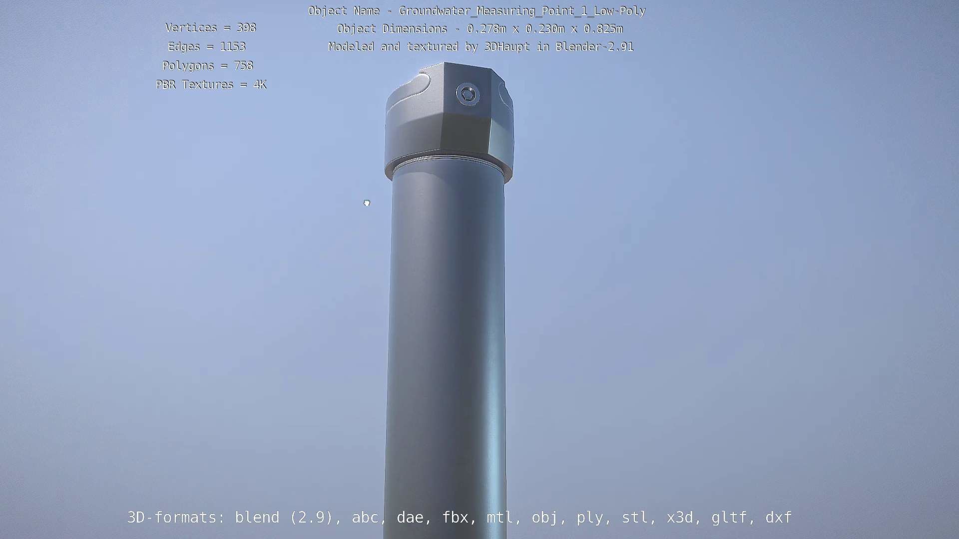 Groundwater Measure Pipe Low-Poly Version 1 Low-poly 3D model_101