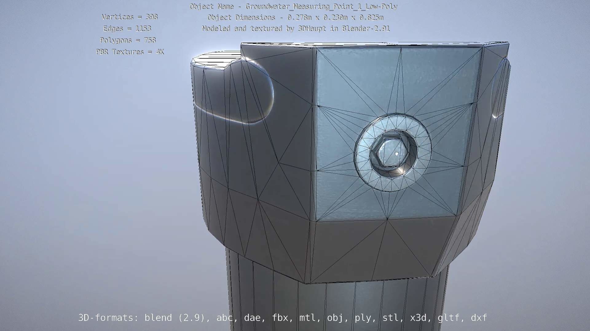 Groundwater Measure Pipe Low-Poly Version 1 Low-poly 3D model_11