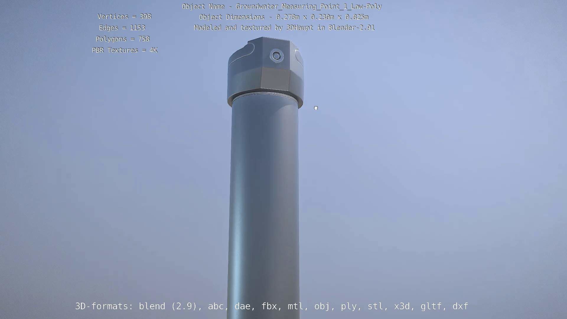 Groundwater Measure Pipe Low-Poly Version 1 Low-poly 3D model_64