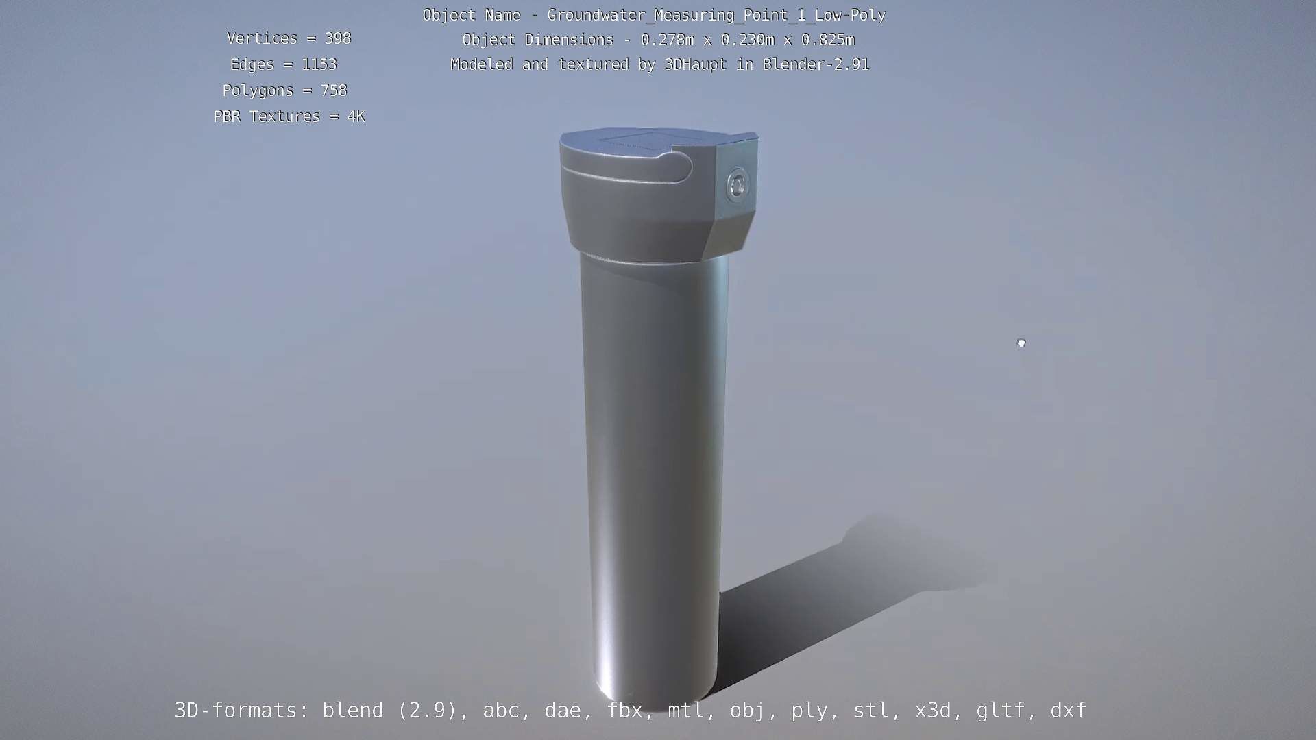 Groundwater Measure Pipe Low-Poly Version 1 Low-poly 3D model_85