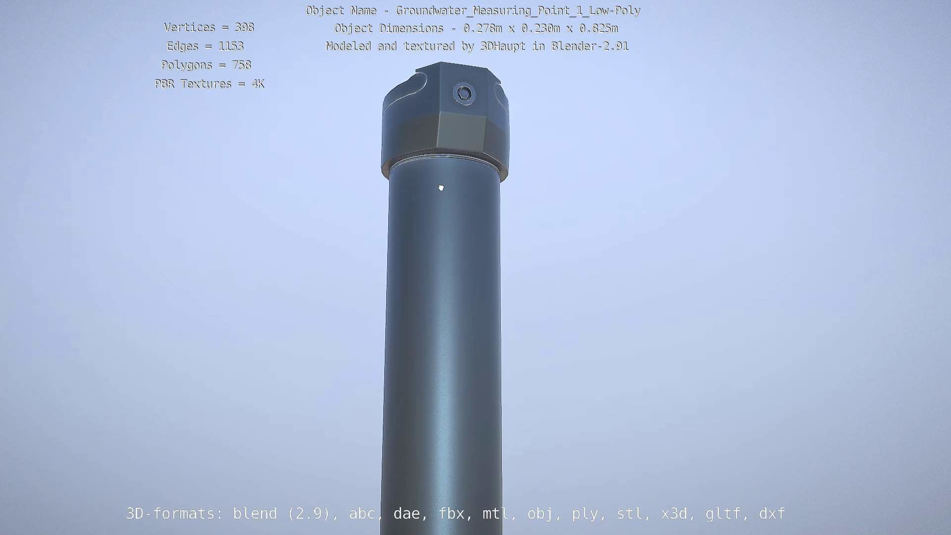 Groundwater Measure Pipe Low-Poly Version 1 Low-poly 3D model_80