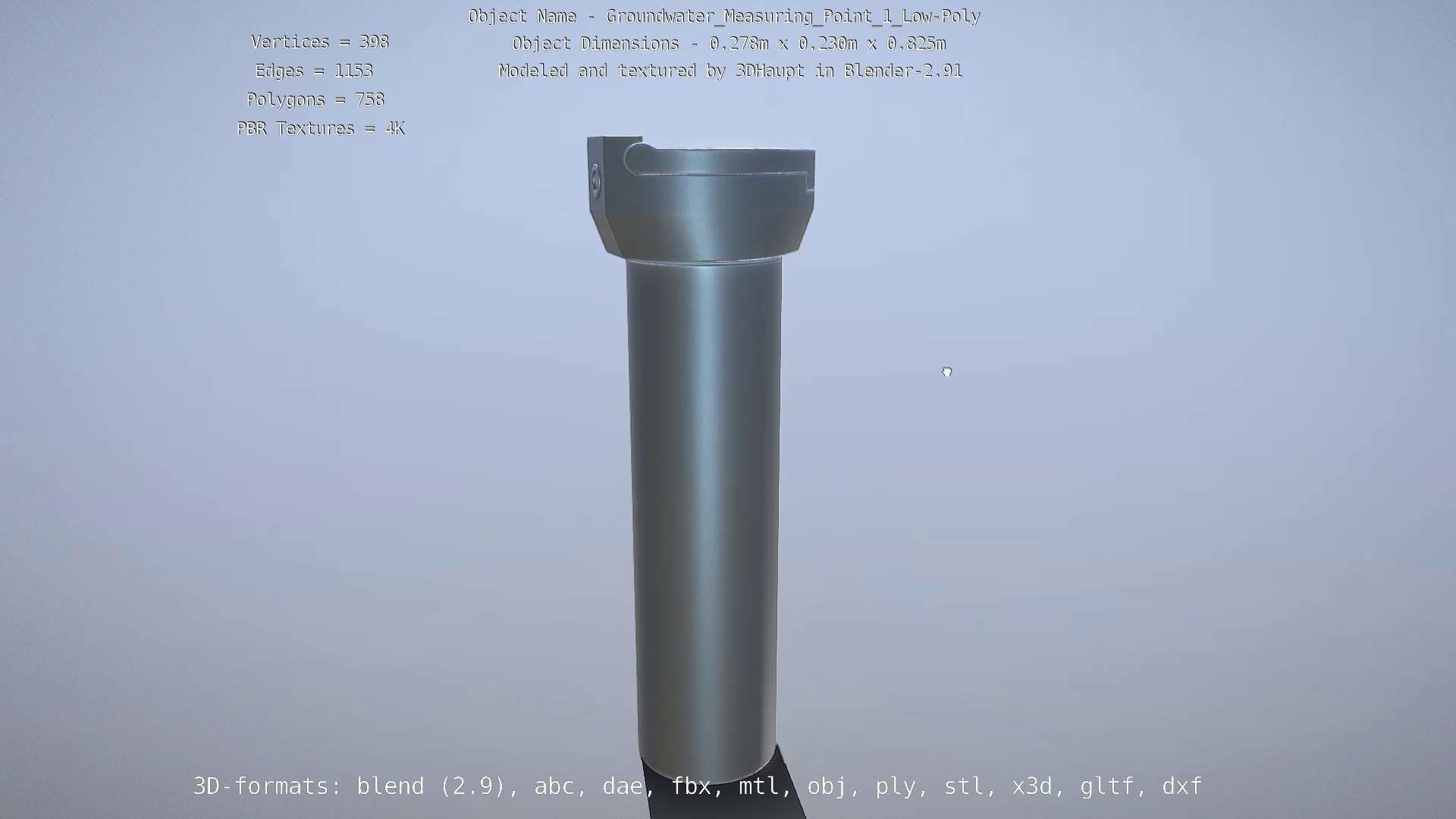 Groundwater Measure Pipe Low-Poly Version 1 Low-poly 3D model_89