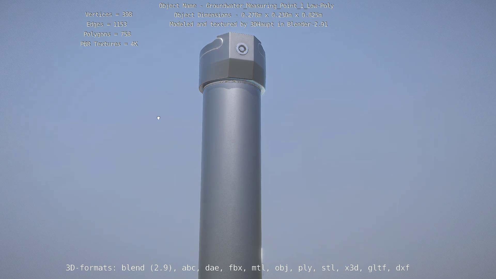 Groundwater Measure Pipe Low-Poly Version 1 Low-poly 3D model_73