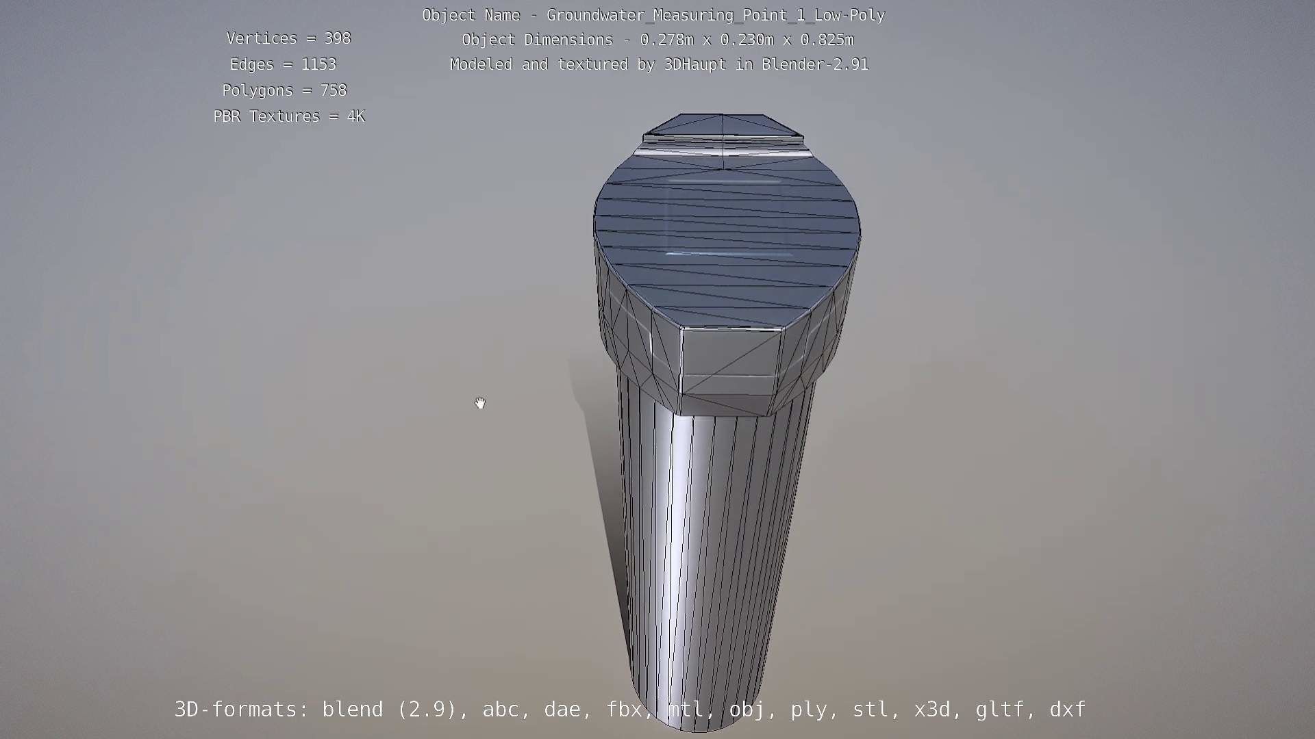 Groundwater Measure Pipe Low-Poly Version 1 Low-poly 3D model_52