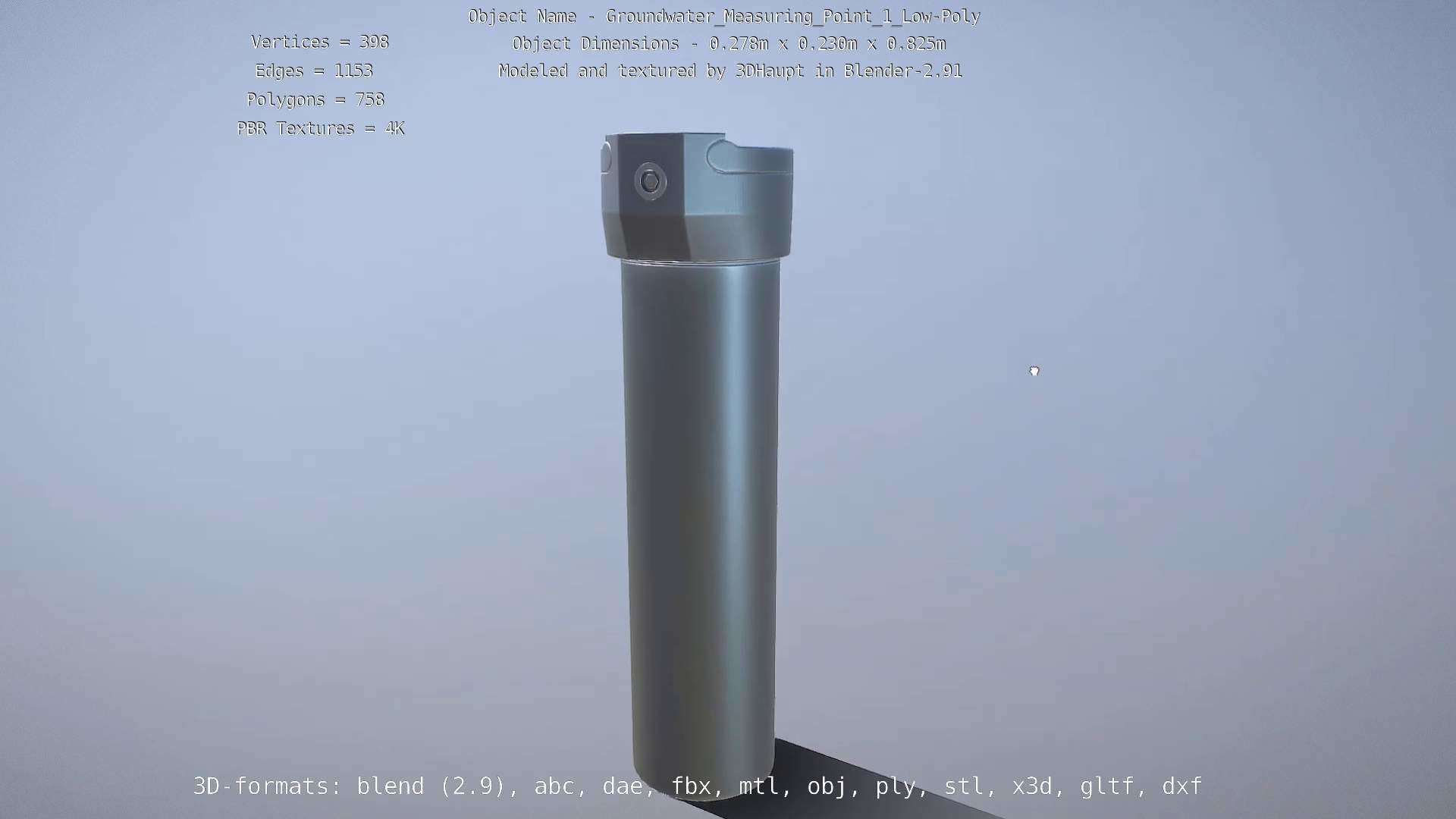 Groundwater Measure Pipe Low-Poly Version 1 Low-poly 3D model_90