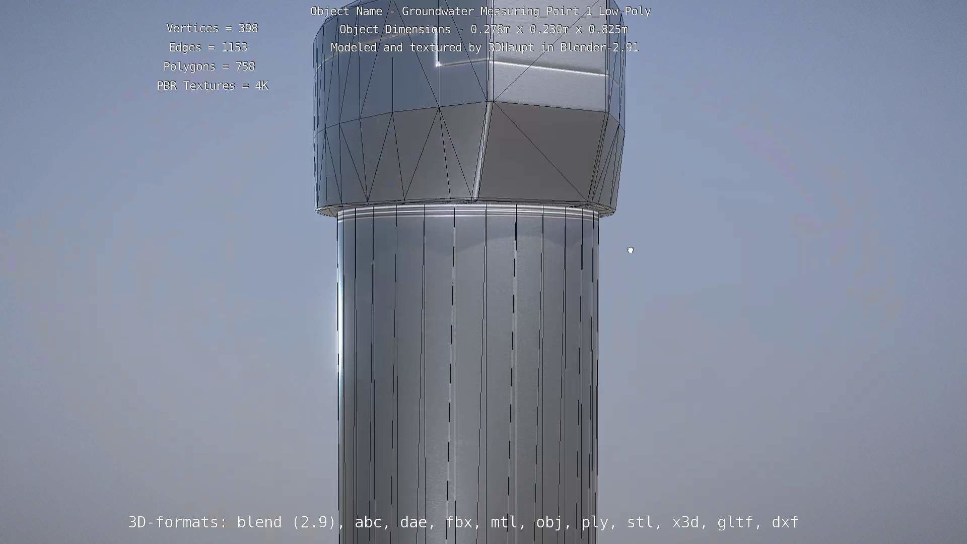 Groundwater Measure Pipe Low-Poly Version 1 Low-poly 3D model_33