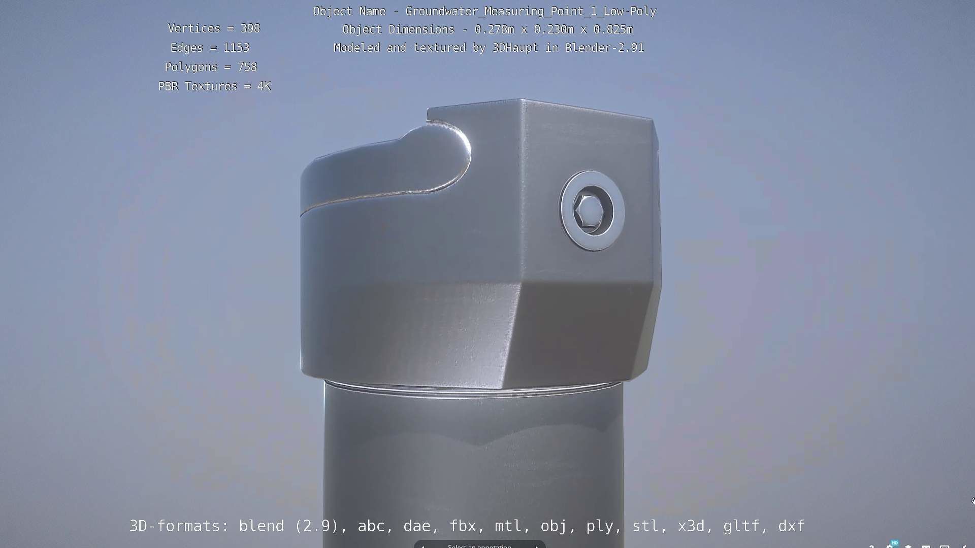 Groundwater Measure Pipe Low-Poly Version 1 Low-poly 3D model_93