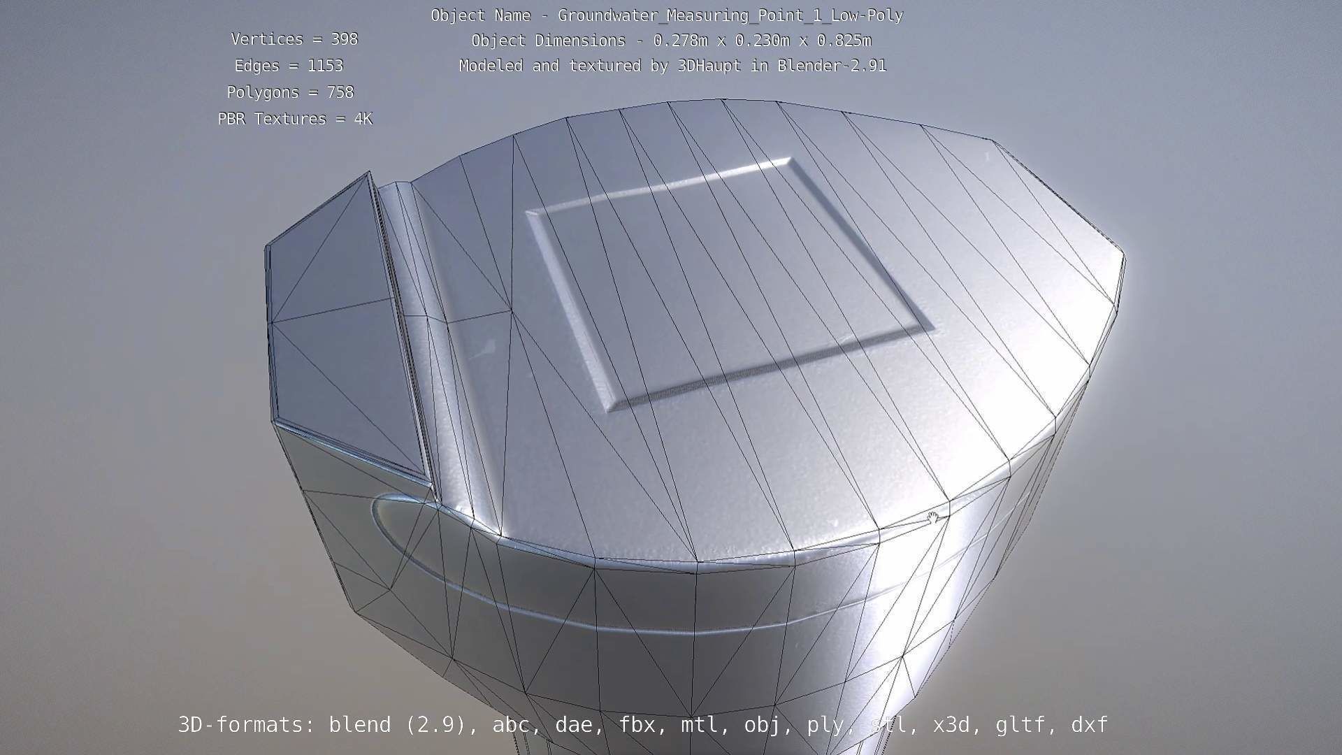 Groundwater Measure Pipe Low-Poly Version 1 Low-poly 3D model_32