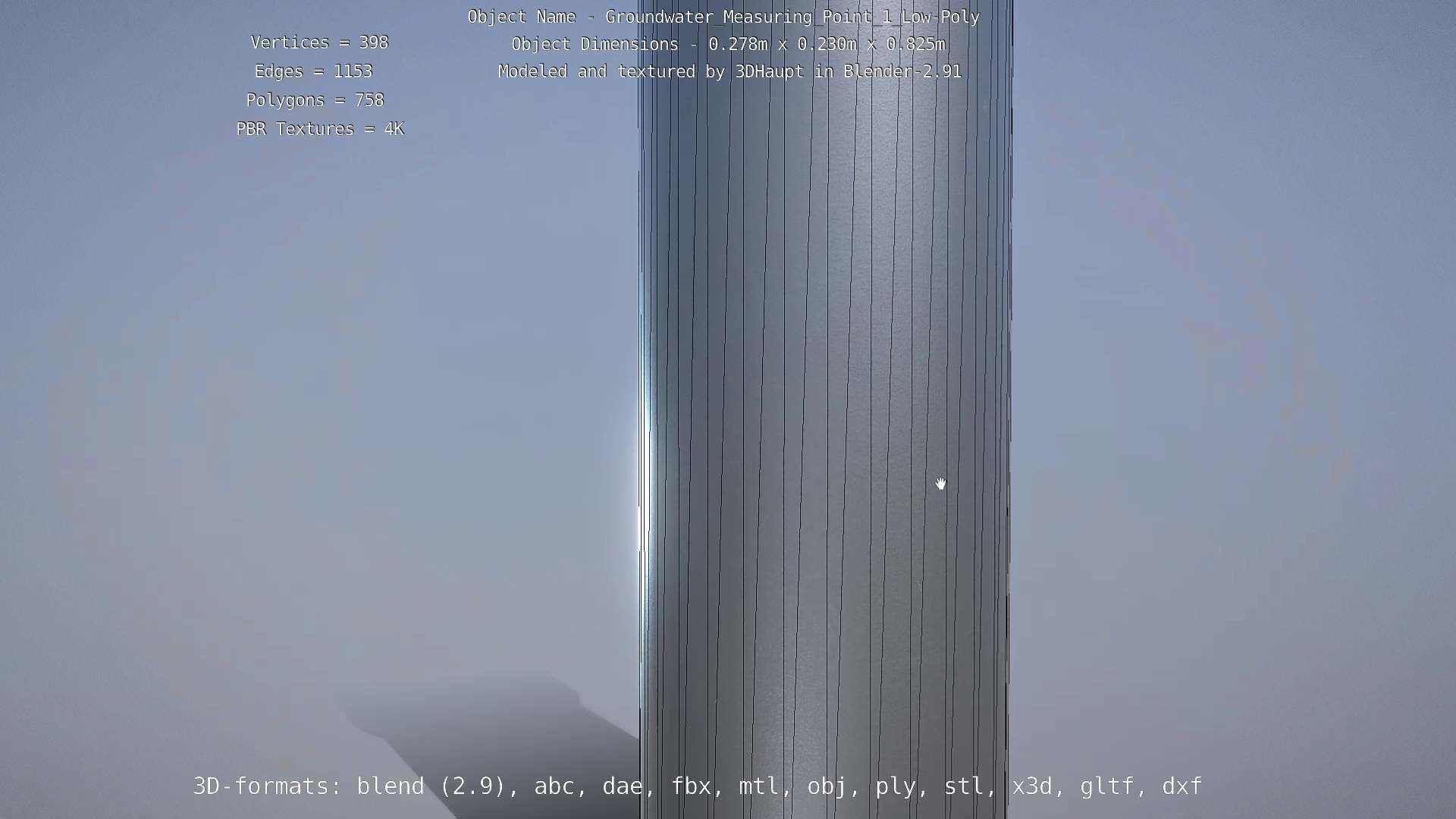 Groundwater Measure Pipe Low-Poly Version 1 Low-poly 3D model_34
