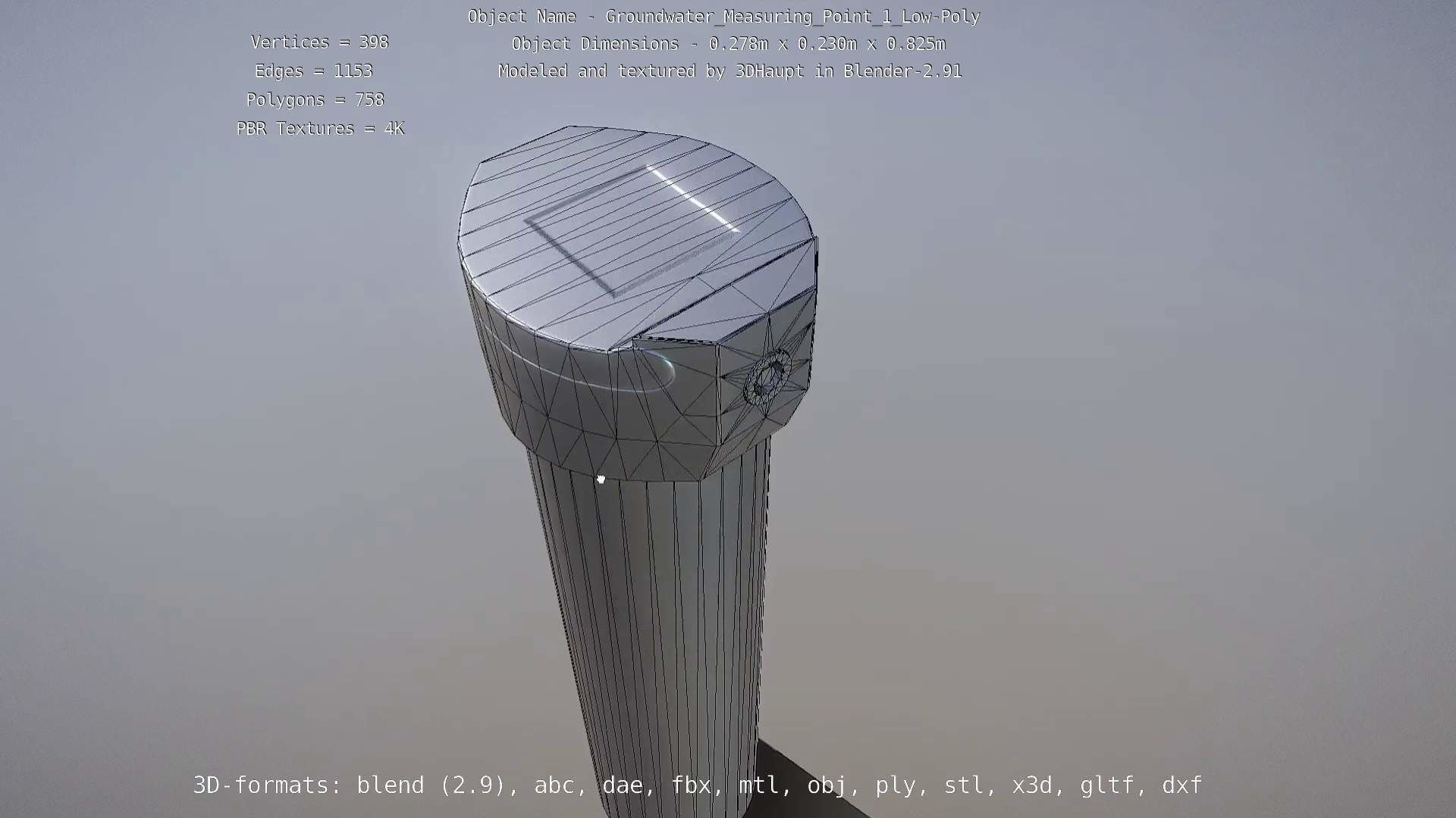 Groundwater Measure Pipe Low-Poly Version 1 Low-poly 3D model_54