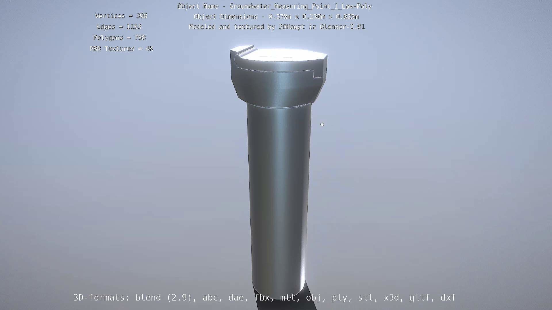 Groundwater Measure Pipe Low-Poly Version 1 Low-poly 3D model_58