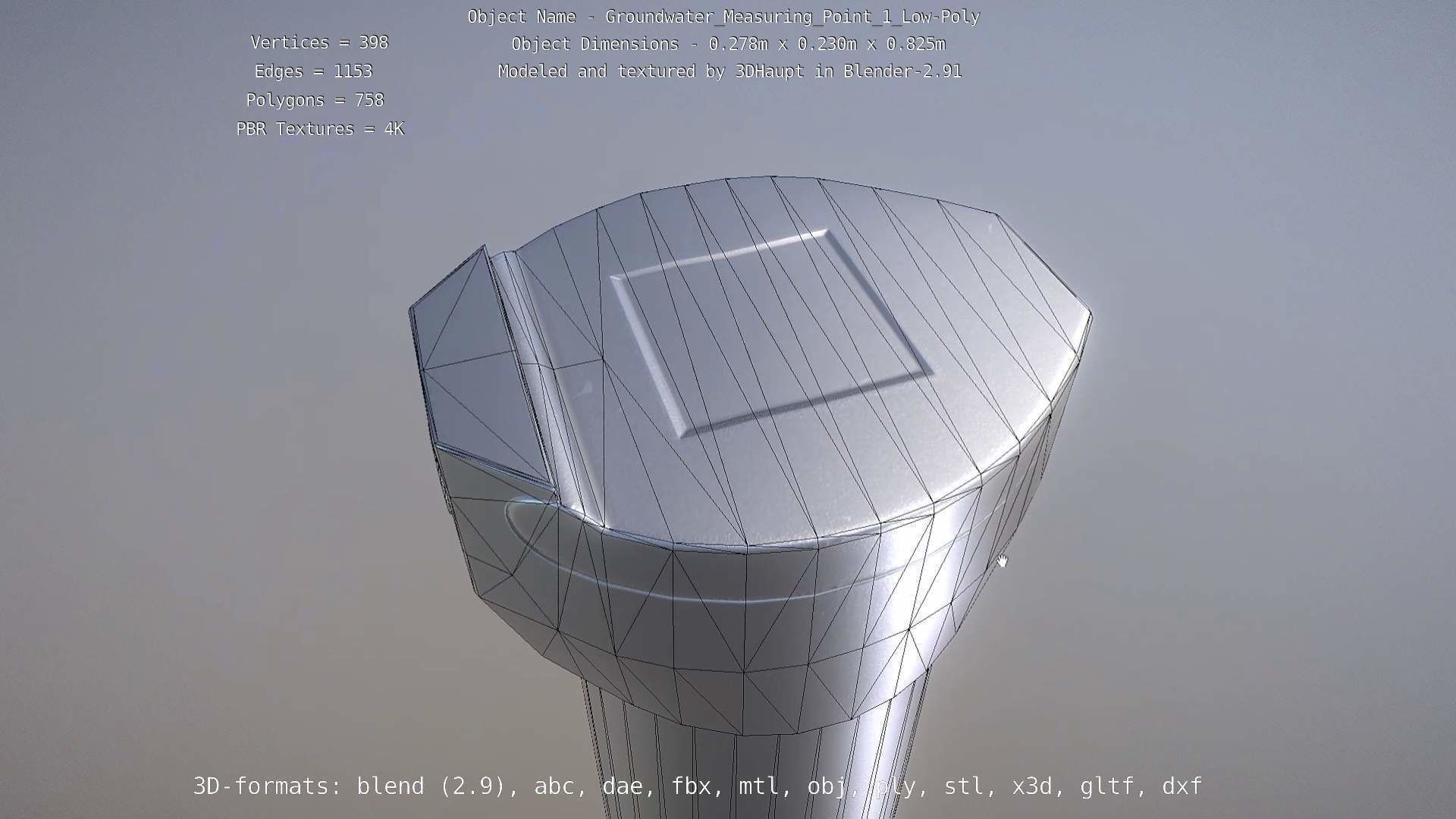 Groundwater Measure Pipe Low-Poly Version 1 Low-poly 3D model_40