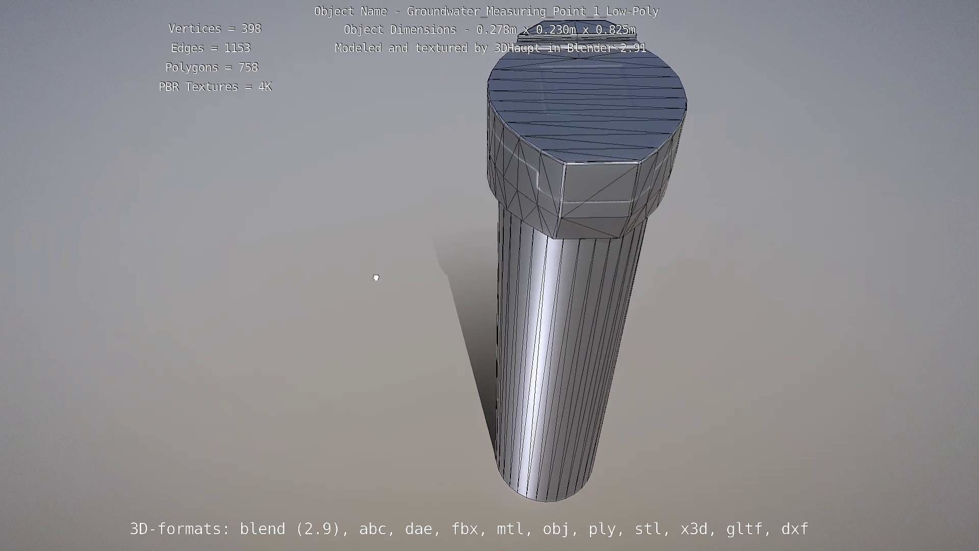 Groundwater Measure Pipe Low-Poly Version 1 Low-poly 3D model_19