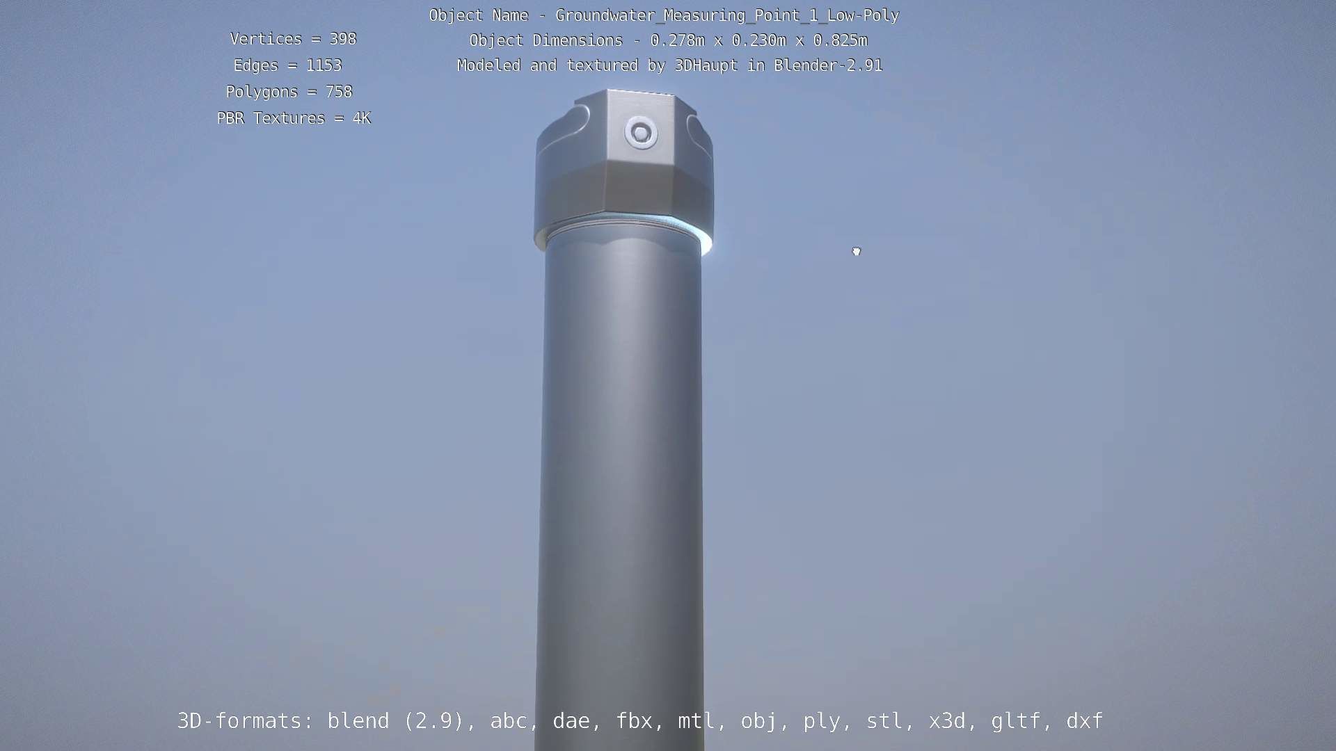 Groundwater Measure Pipe Low-Poly Version 1 Low-poly 3D model_67