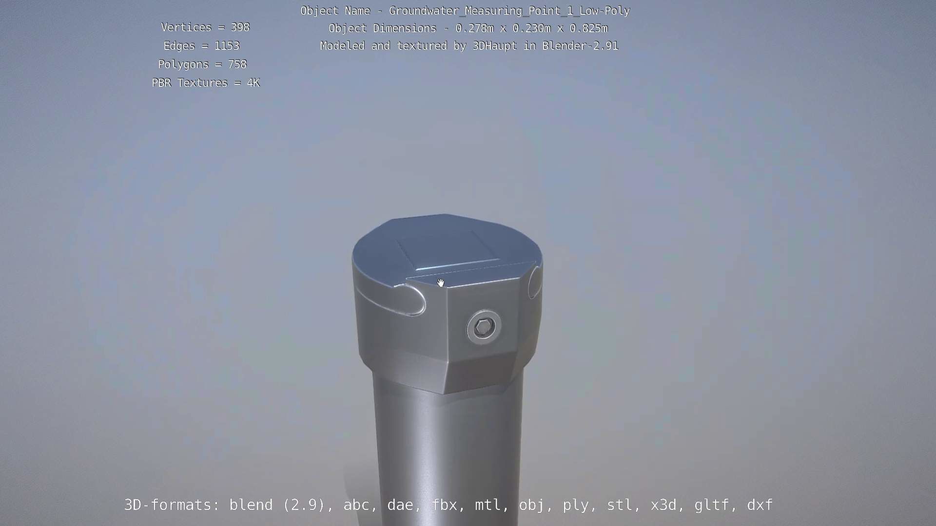 Groundwater Measure Pipe Low-Poly Version 1 Low-poly 3D model_78