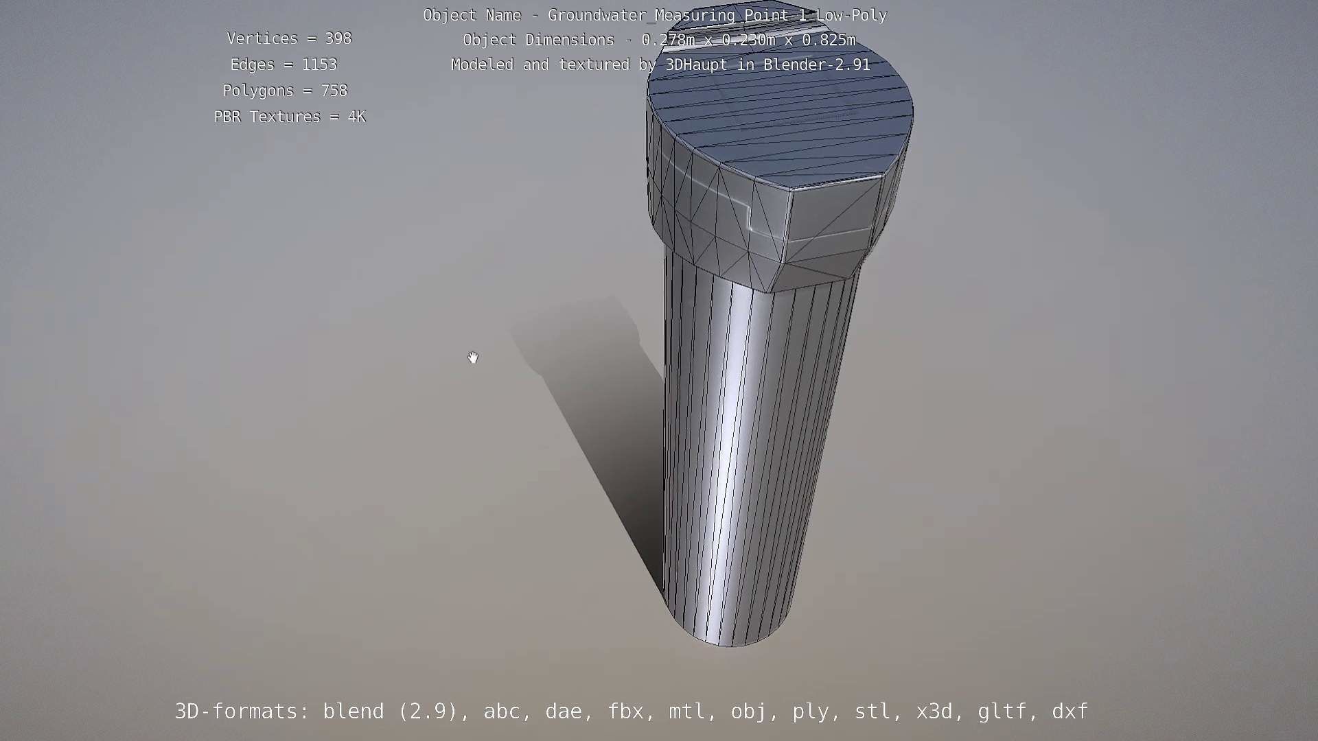 Groundwater Measure Pipe Low-Poly Version 1 Low-poly 3D model_63