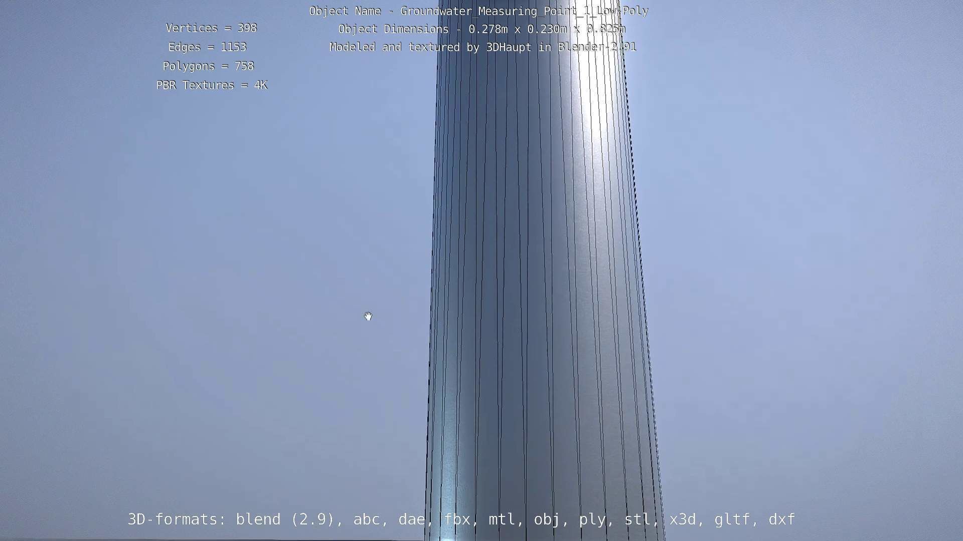 Groundwater Measure Pipe Low-Poly Version 1 Low-poly 3D model_71