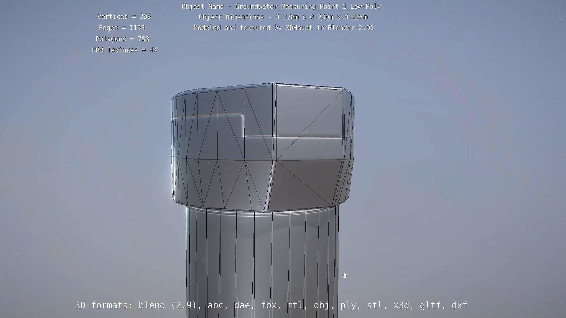 Groundwater Measure Pipe Low-Poly Version 1 Low-poly 3D model_30