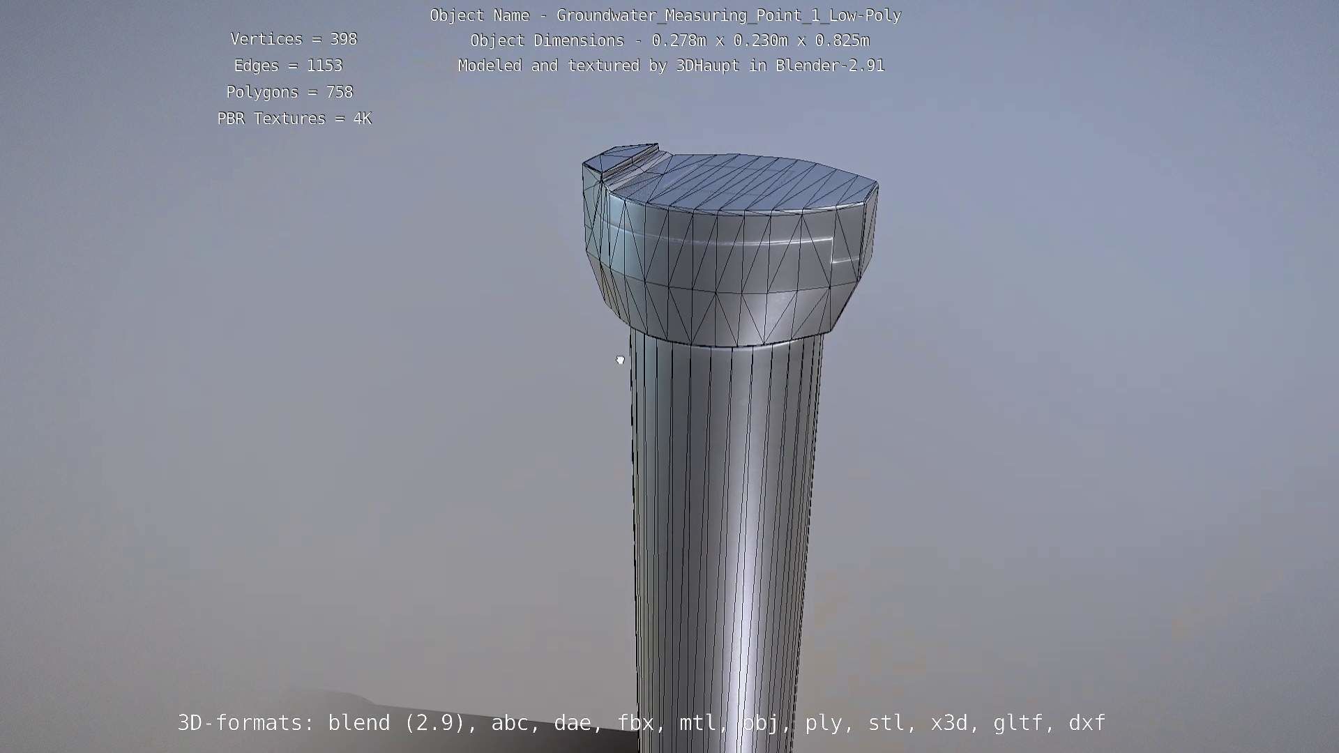 Groundwater Measure Pipe Low-Poly Version 1 Low-poly 3D model_48