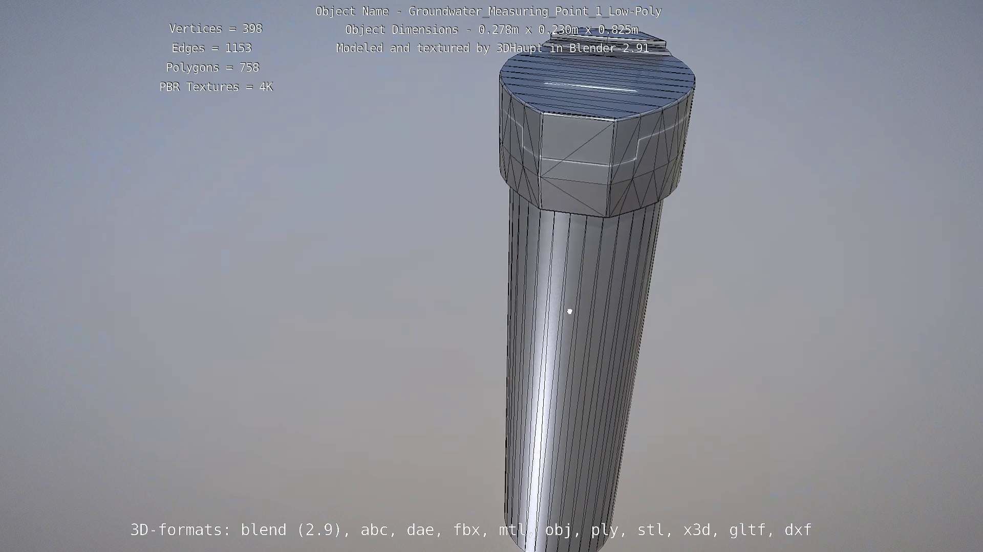 Groundwater Measure Pipe Low-Poly Version 1 Low-poly 3D model_66