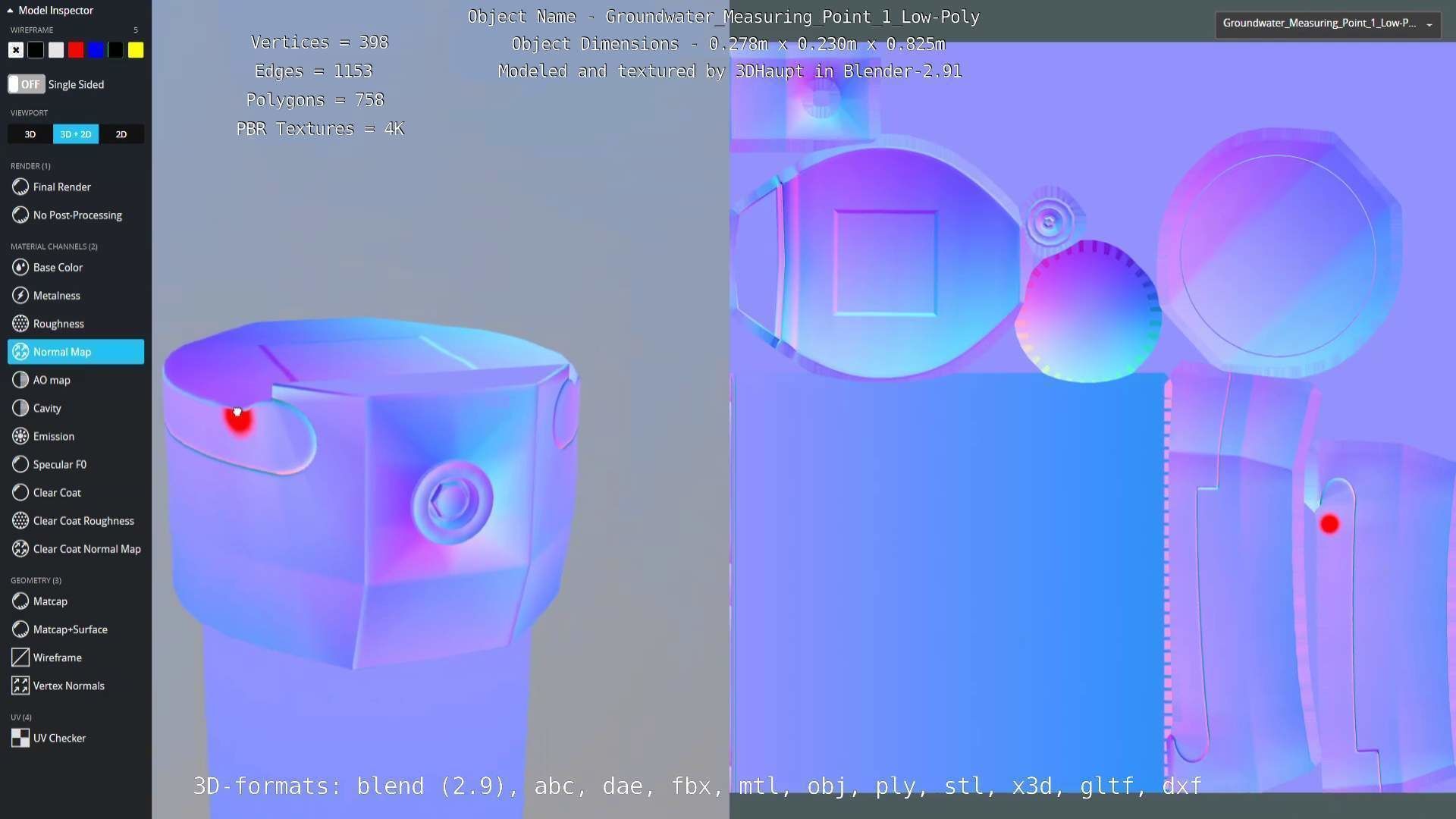 Groundwater Measure Pipe Low-Poly Version 1 Low-poly 3D model_27