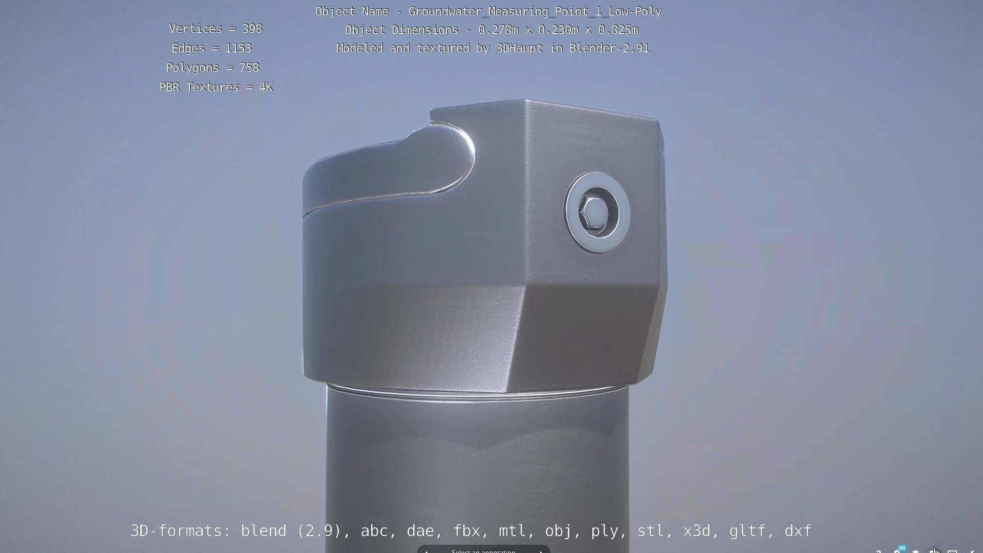 Groundwater Measure Pipe Low-Poly Version 1 Low-poly 3D model_96