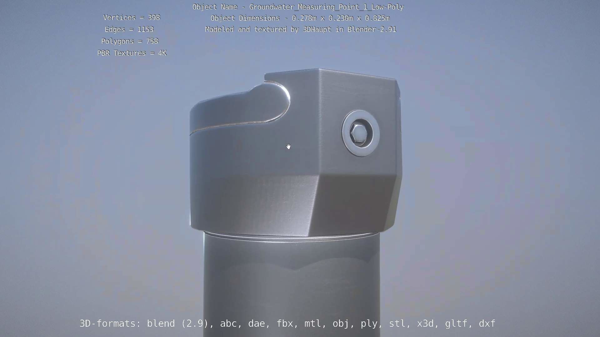 Groundwater Measure Pipe Low-Poly Version 1 Low-poly 3D model_75