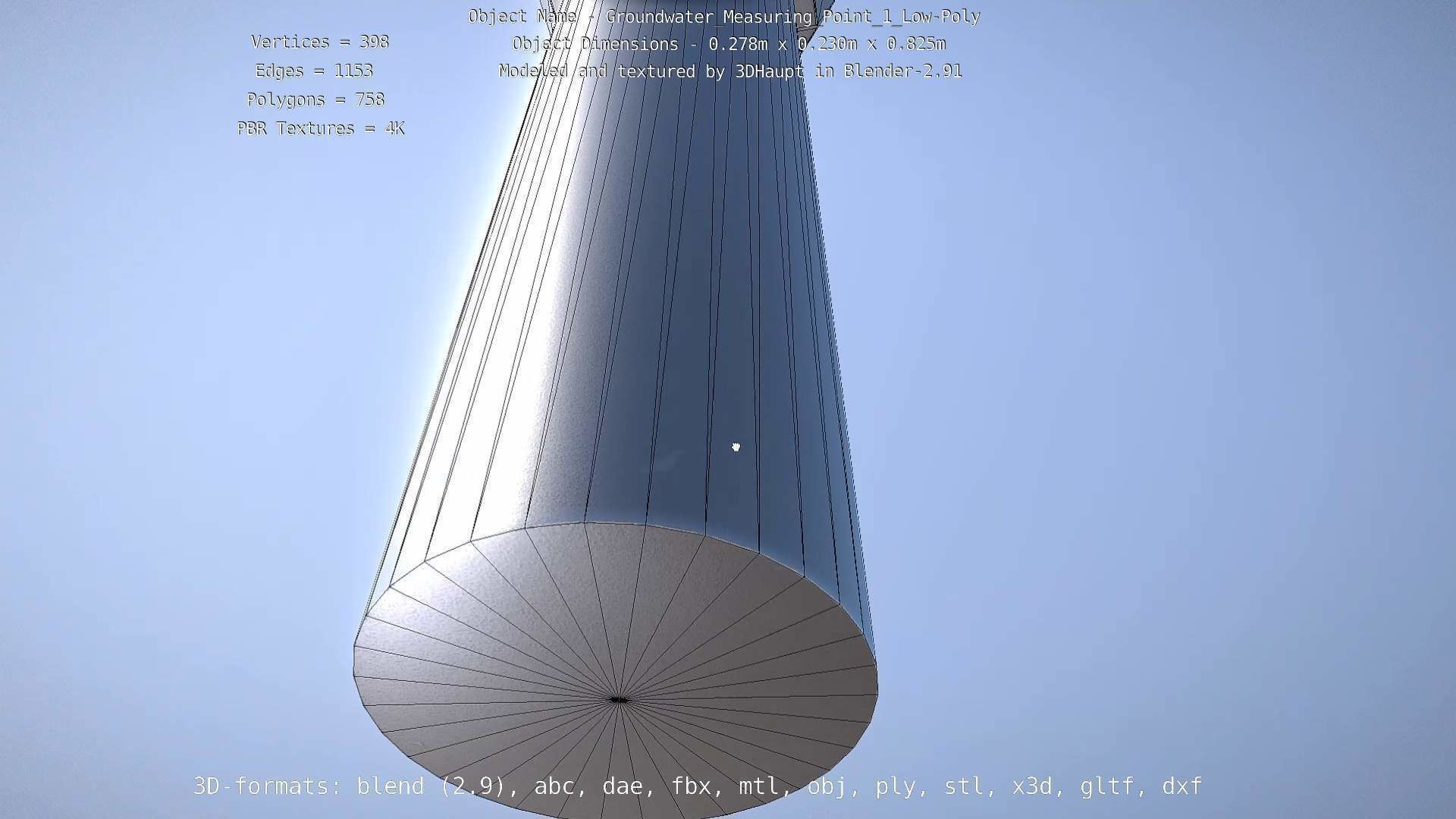 Groundwater Measure Pipe Low-Poly Version 1 Low-poly 3D model_42