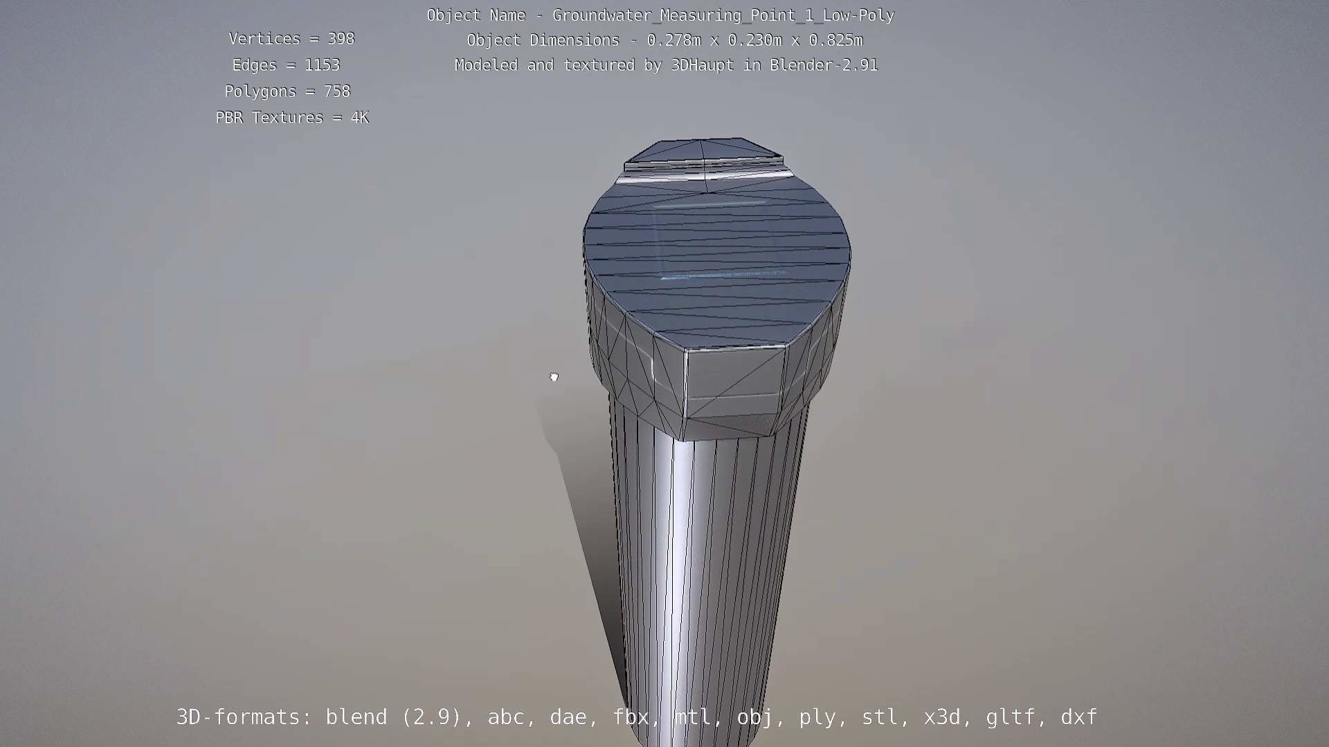 Groundwater Measure Pipe Low-Poly Version 1 Low-poly 3D model_61