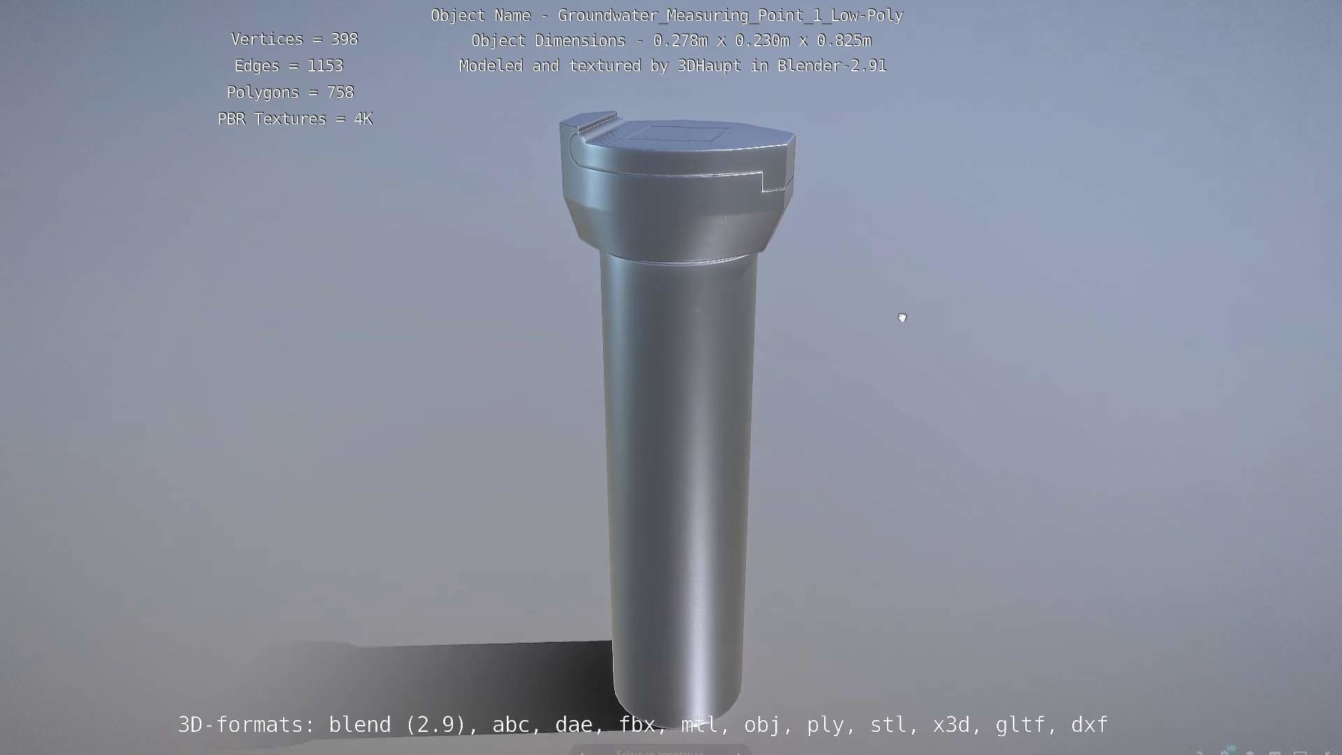 Groundwater Measure Pipe Low-Poly Version 1 Low-poly 3D model_72