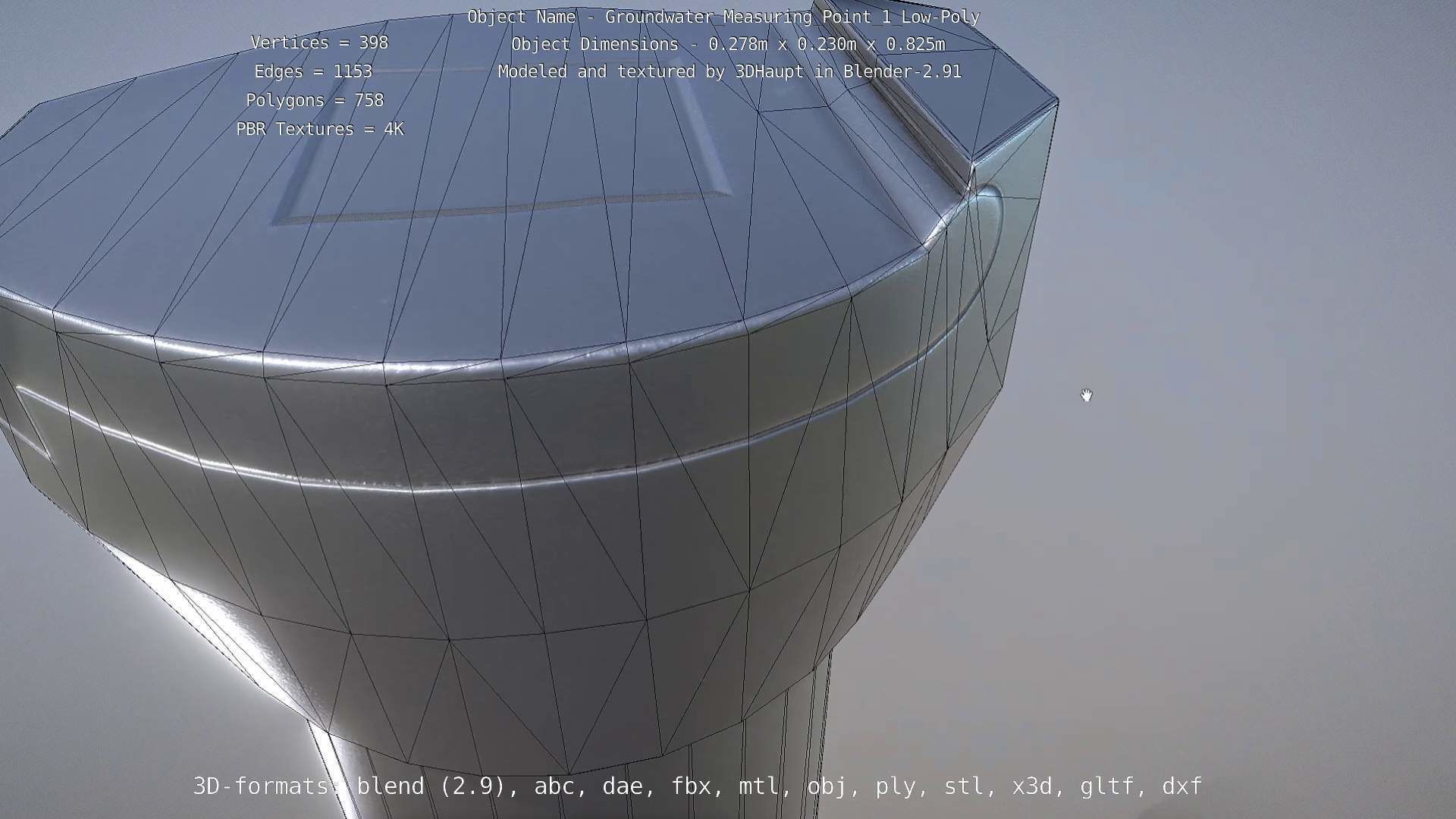 Groundwater Measure Pipe Low-Poly Version 1 Low-poly 3D model_12