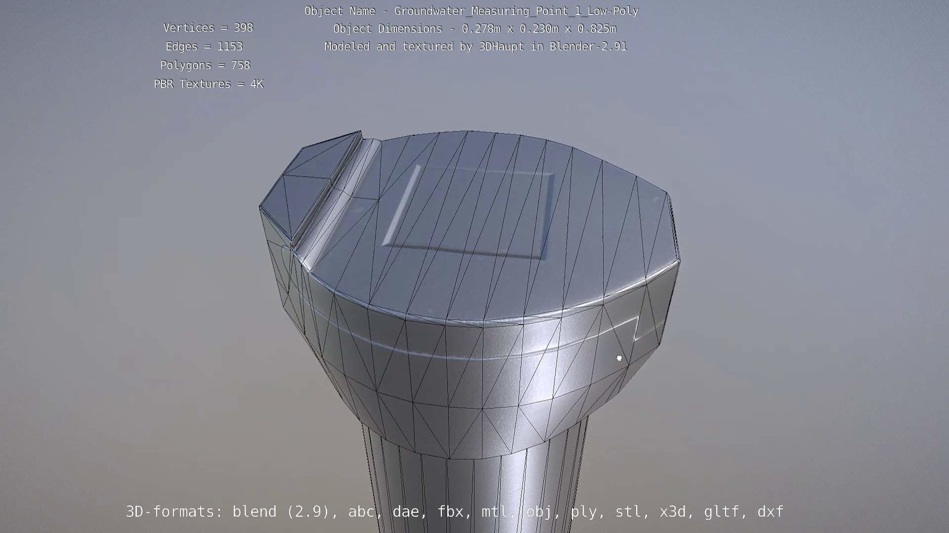 Groundwater Measure Pipe Low-Poly Version 1 Low-poly 3D model_37