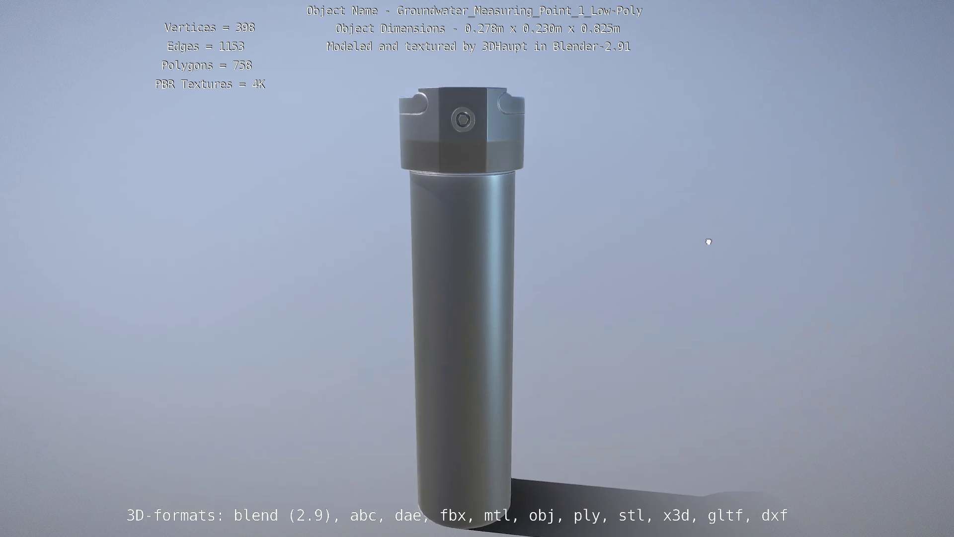 Groundwater Measure Pipe Low-Poly Version 1 Low-poly 3D model_98