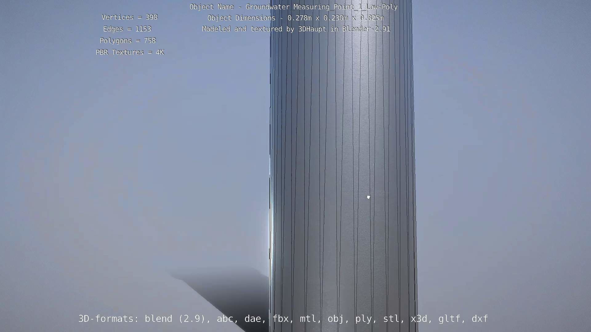 Groundwater Measure Pipe Low-Poly Version 1 Low-poly 3D model_41