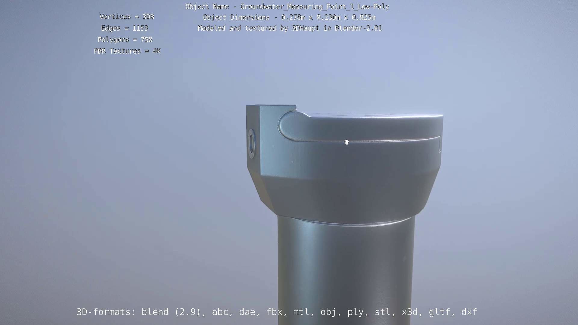 Groundwater Measure Pipe Low-Poly Version 1 Low-poly 3D model_7