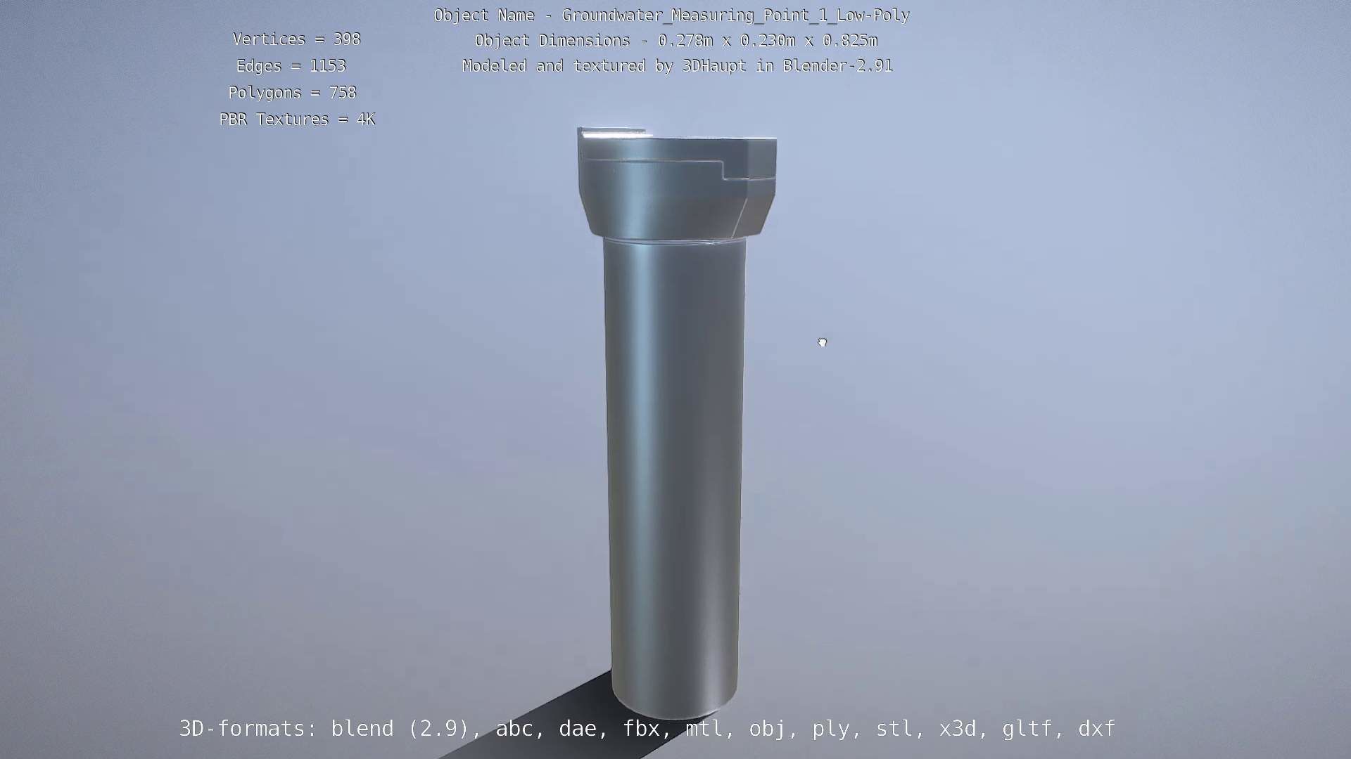 Groundwater Measure Pipe Low-Poly Version 1 Low-poly 3D model_3