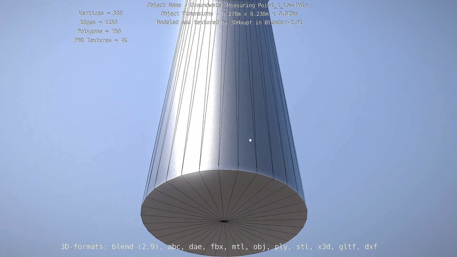 Groundwater Measure Pipe Low-Poly Version 1 Low-poly 3D model_38