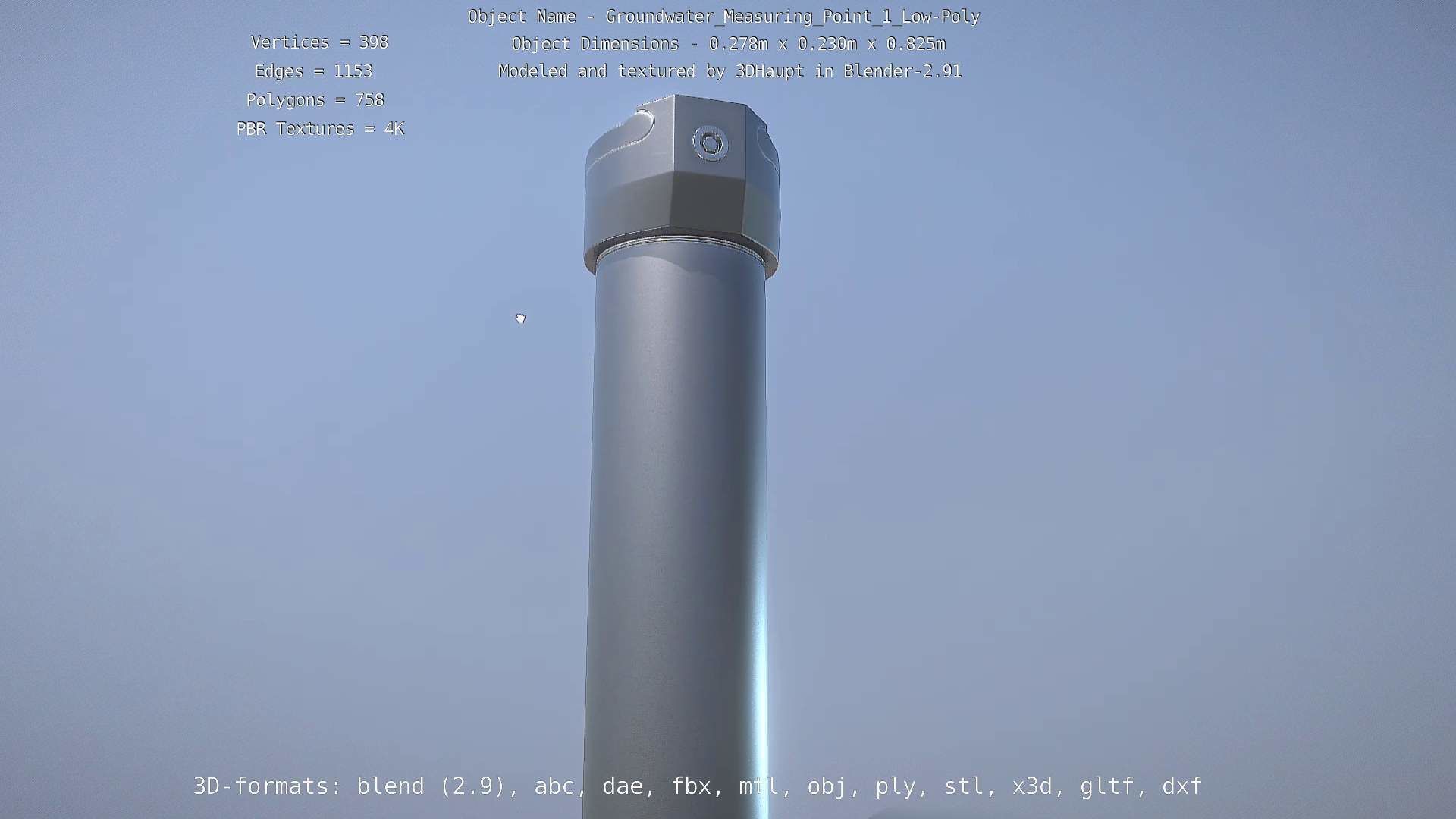 Groundwater Measure Pipe Low-Poly Version 1 Low-poly 3D model_87