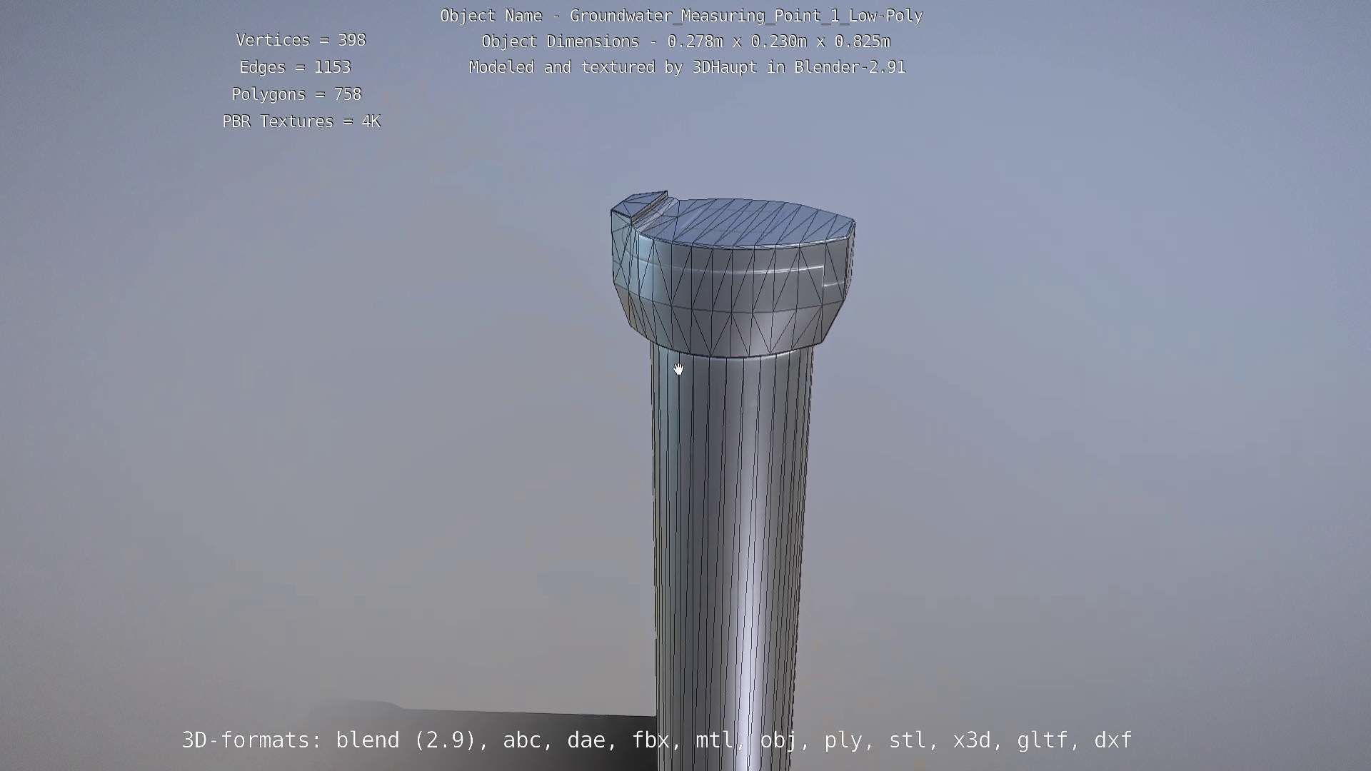 Groundwater Measure Pipe Low-Poly Version 1 Low-poly 3D model_53