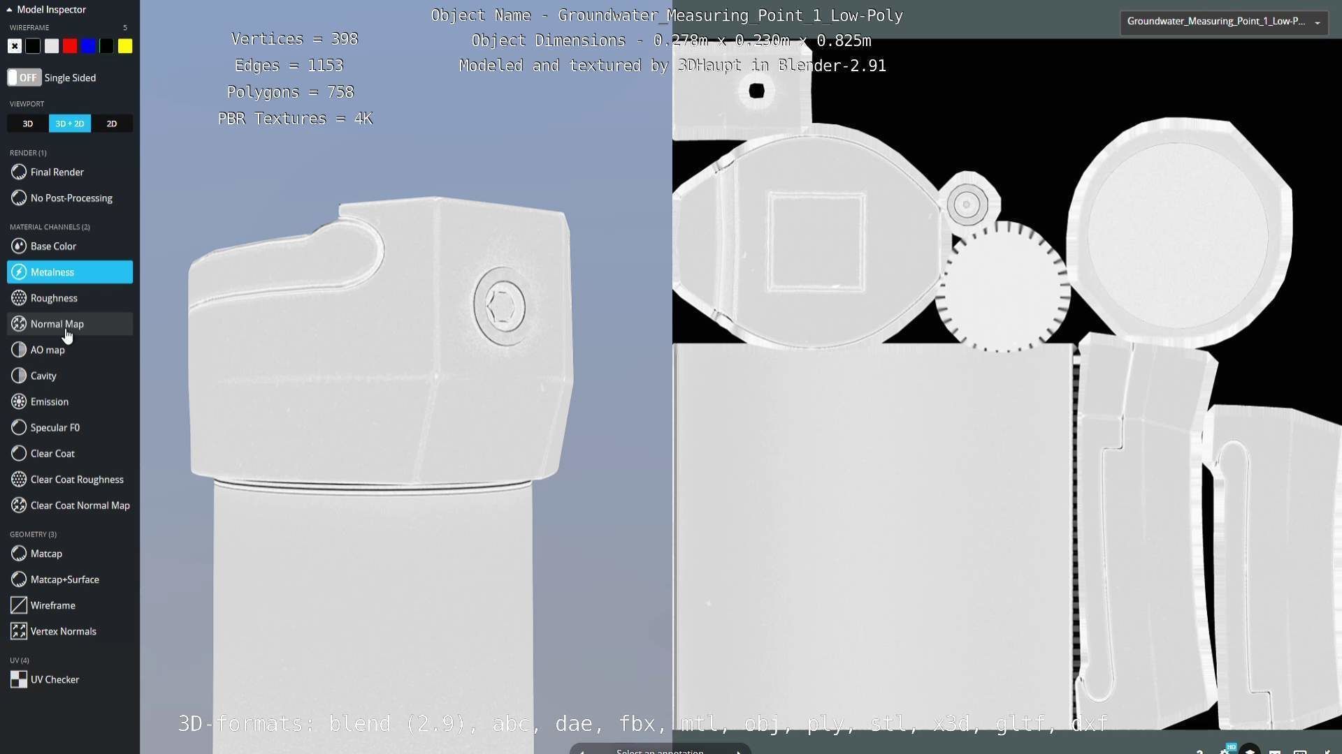 Groundwater Measure Pipe Low-Poly Version 1 Low-poly 3D model_26