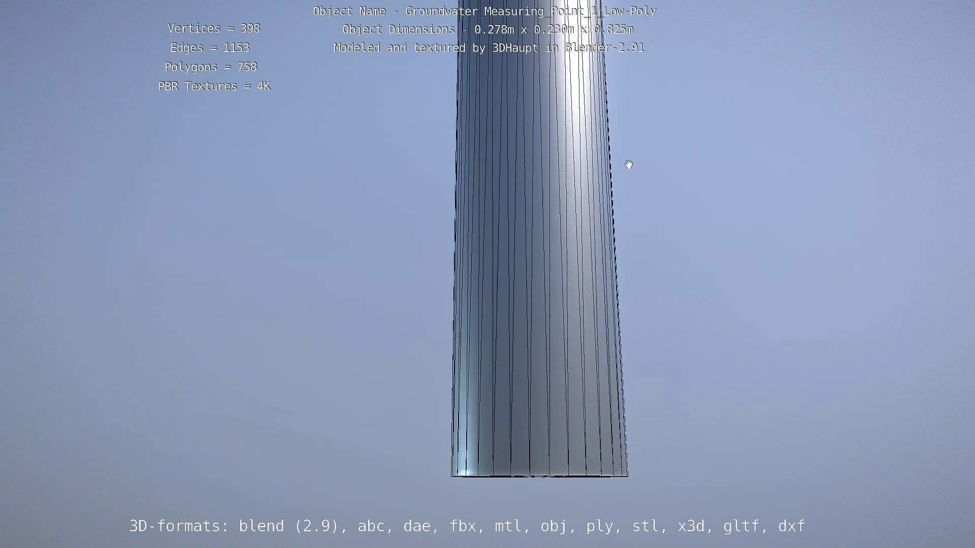 Groundwater Measure Pipe Low-Poly Version 1 Low-poly 3D model_36