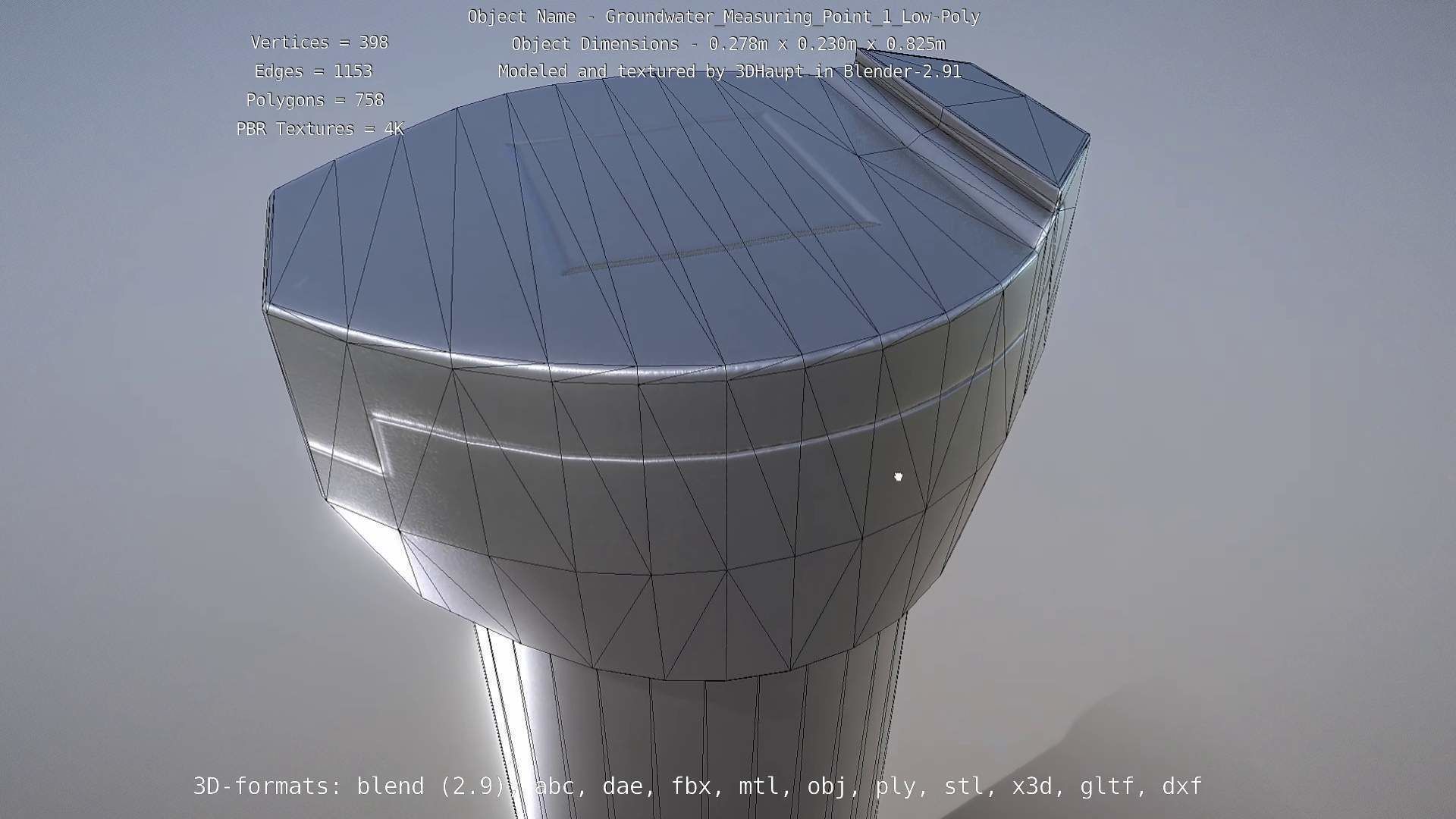 Groundwater Measure Pipe Low-Poly Version 1 Low-poly 3D model_13