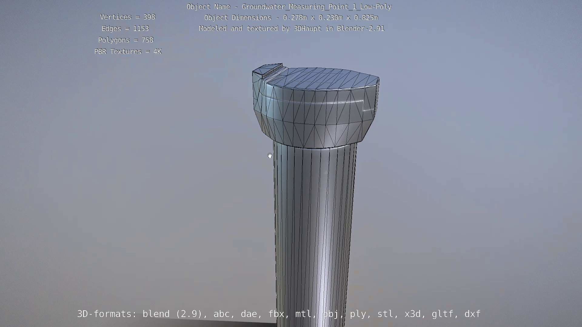 Groundwater Measure Pipe Low-Poly Version 1 Low-poly 3D model_57