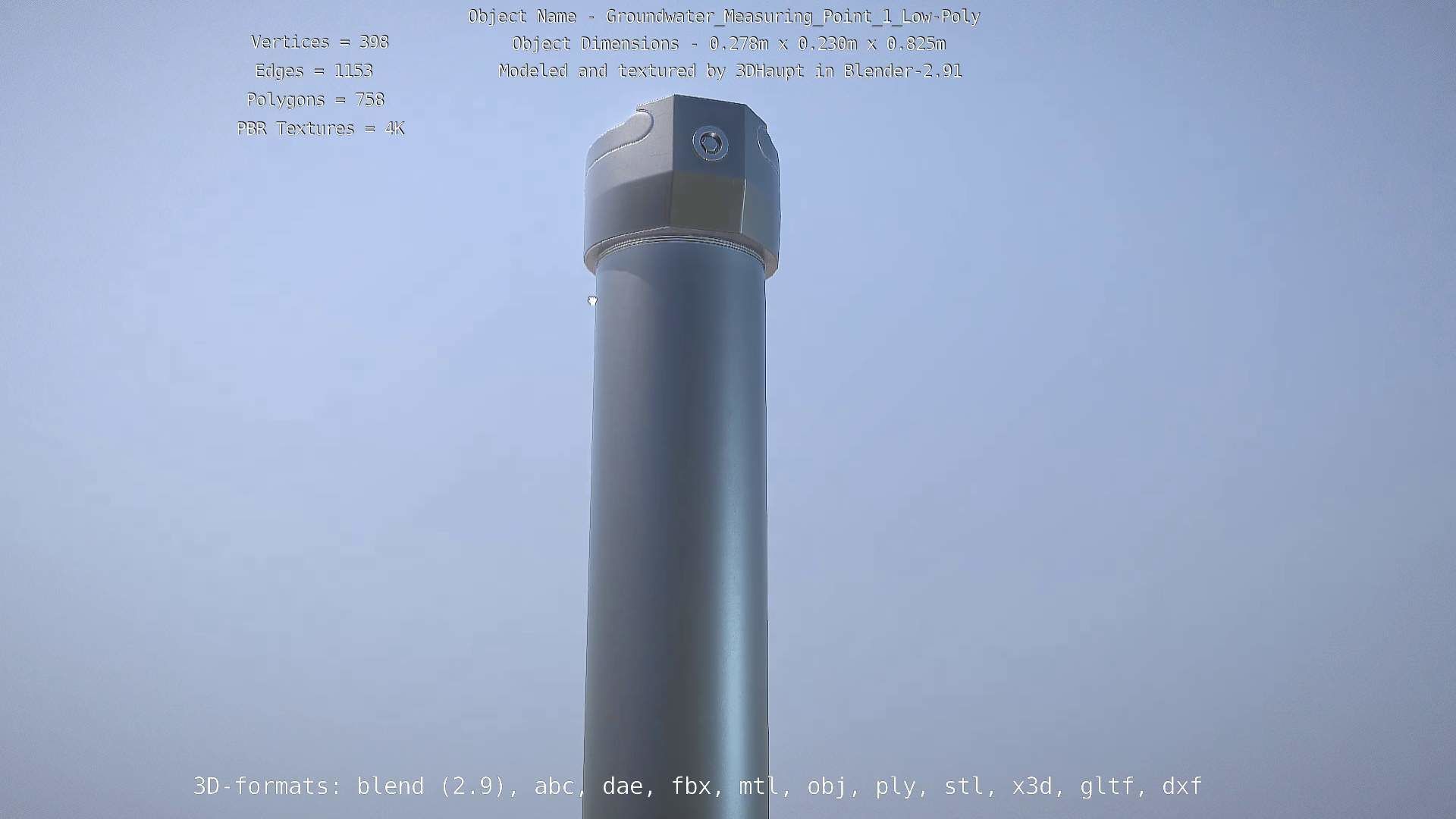 Groundwater Measure Pipe Low-Poly Version 1 Low-poly 3D model_99