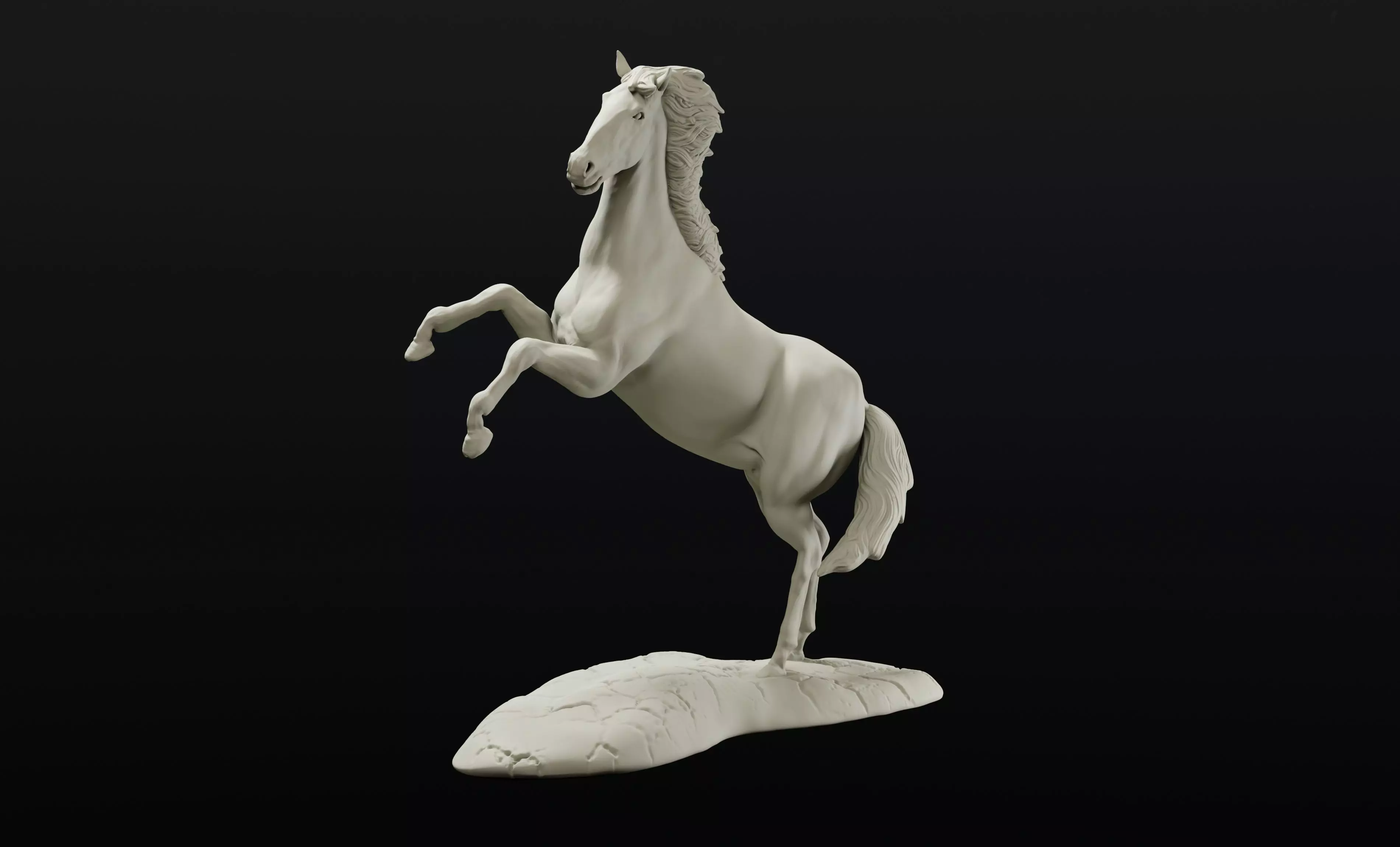 Horse on hind legs intended for 3d printing 3D print model_0