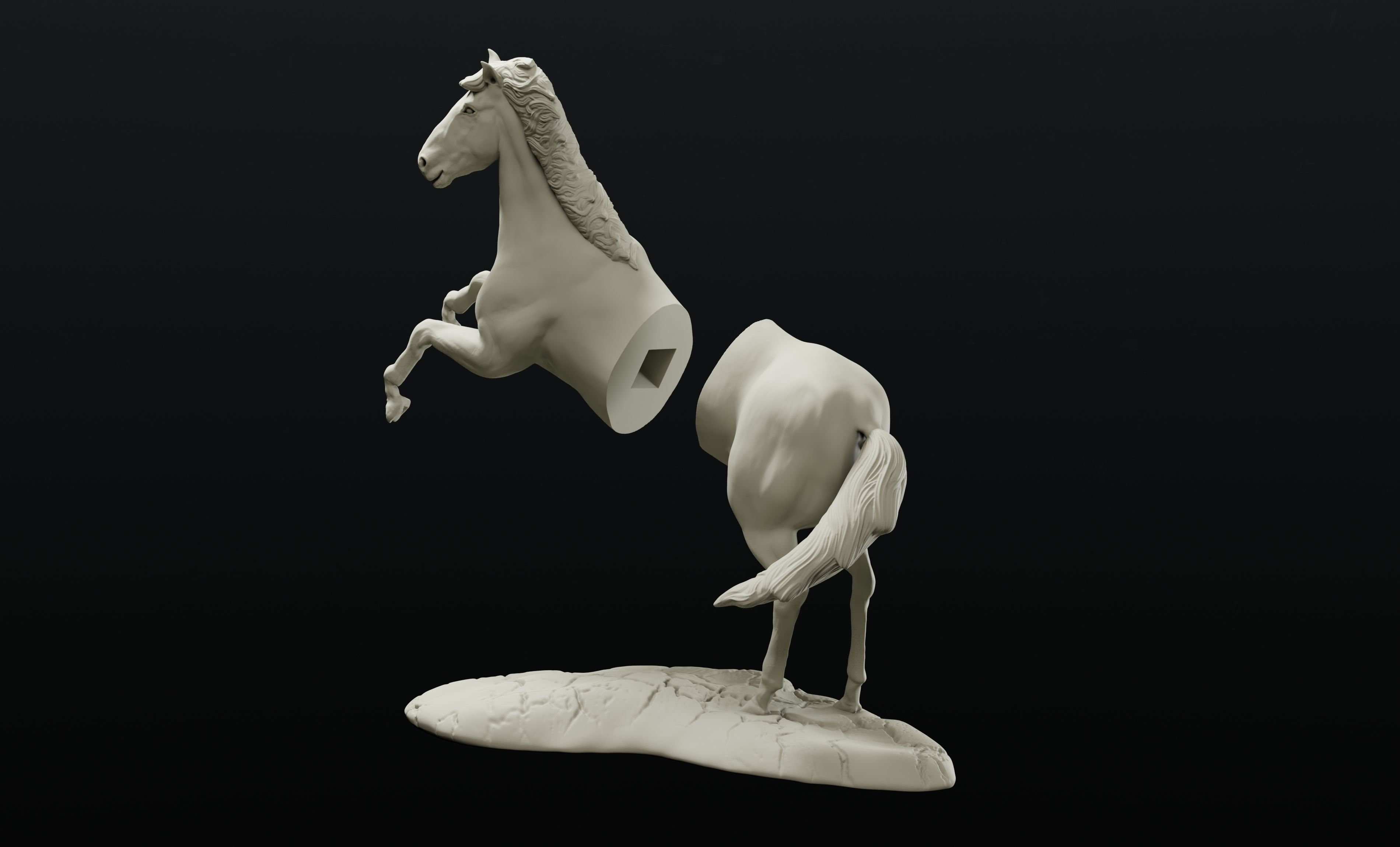 Horse on hind legs intended for 3d printing 3D print model_6
