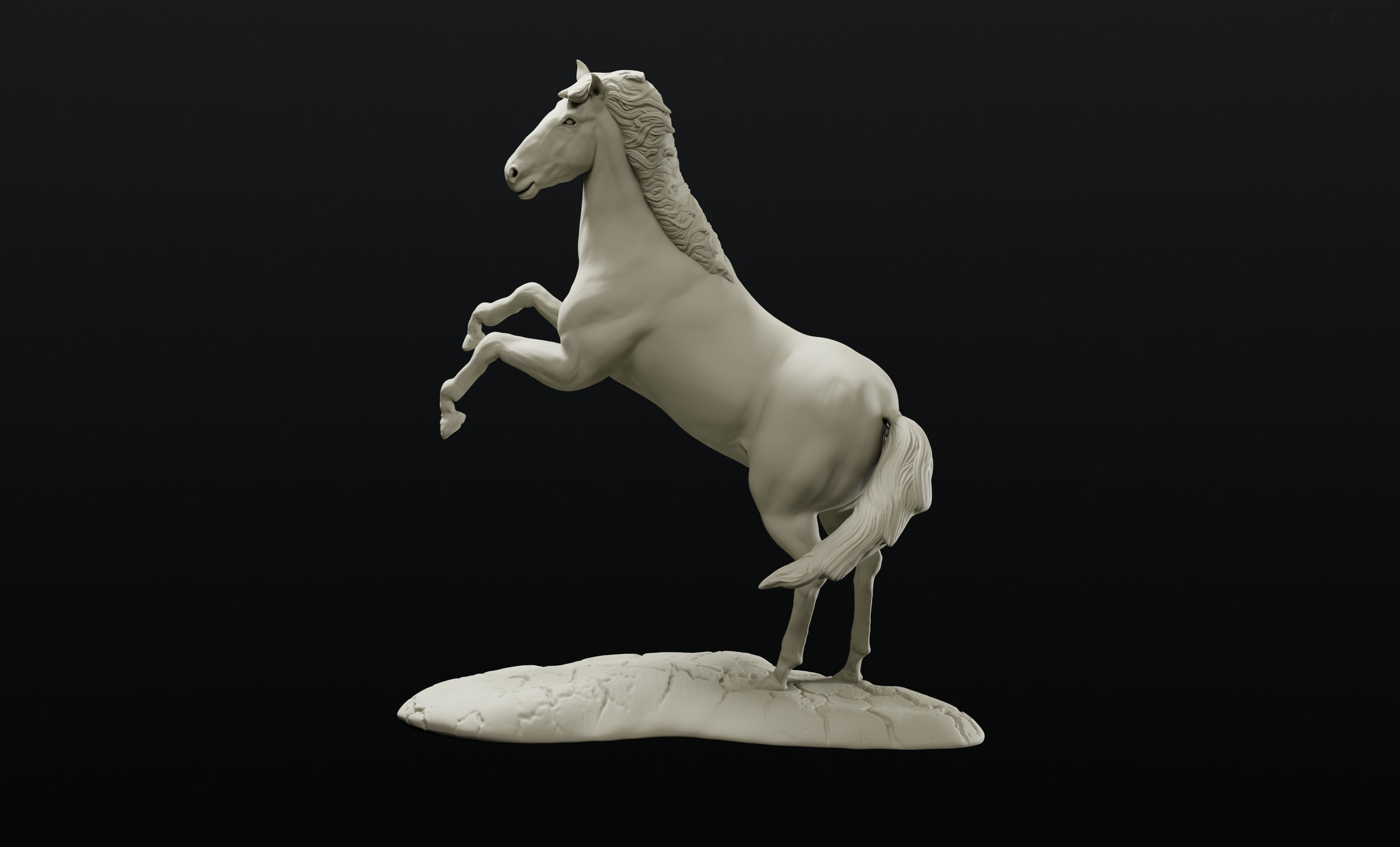 Horse on hind legs intended for 3d printing 3D print model_1