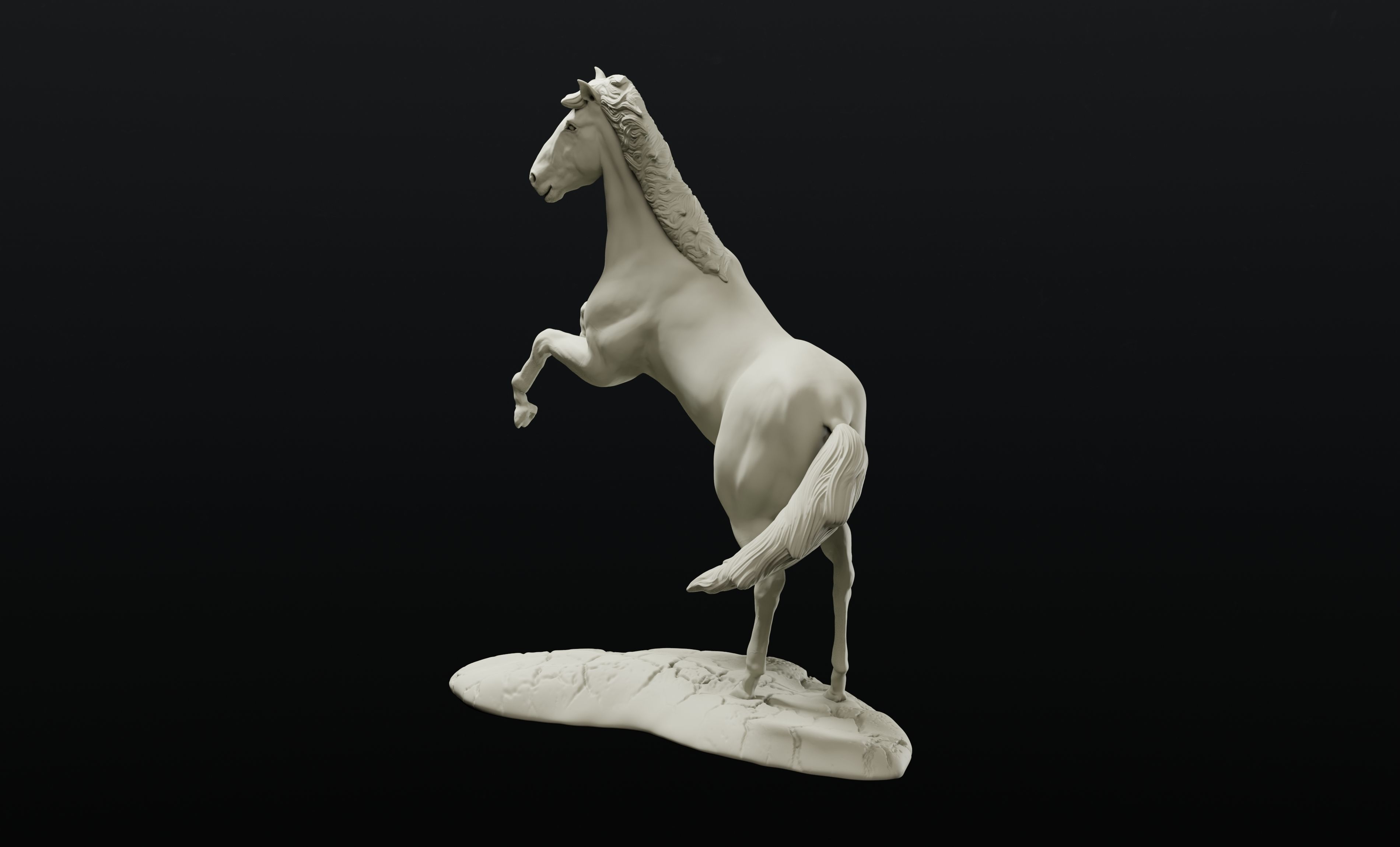 Horse on hind legs intended for 3d printing 3D print model_4