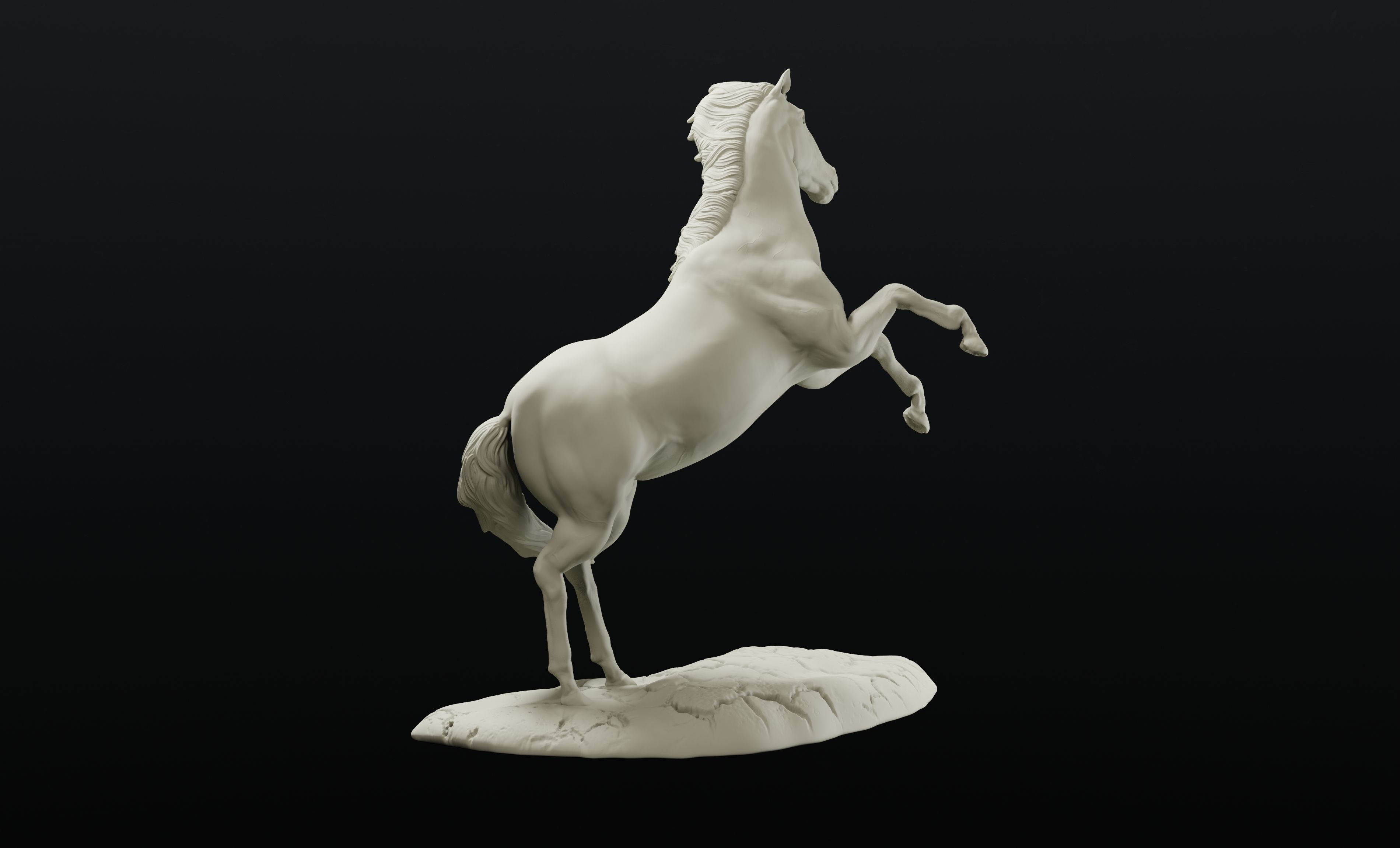 Horse on hind legs intended for 3d printing 3D print model_3